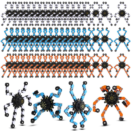 Jerify 40 Pack Funny Sensory Fidget Toy Transformable Chain Robot Finger Toy DIY Robot Mechanical Spinners Stress Relief Autistic Gifts for Adult Teen Prize Stuffer Party Favor (Cute,Fresh Color)