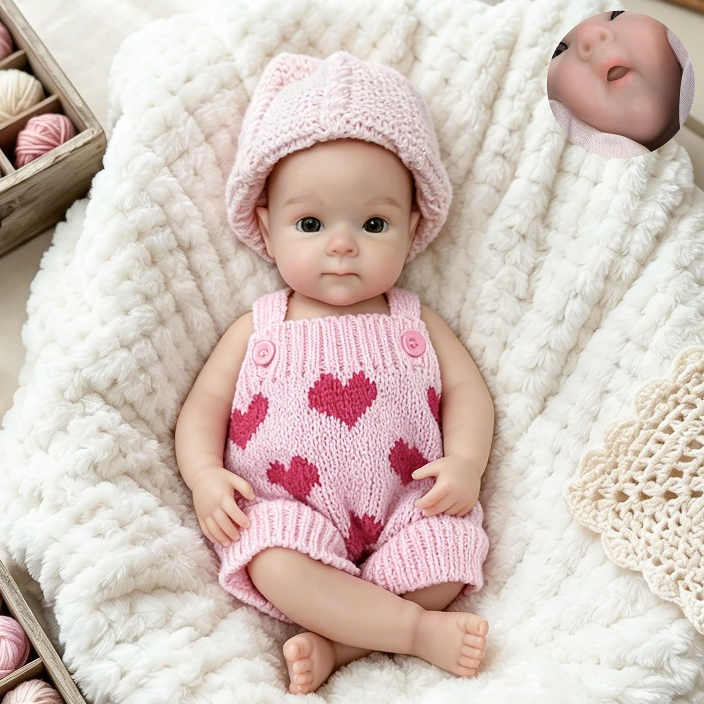 Gileutay 12 inch Full Silicone Reborn Baby Doll Girl Lifelike Newborn Dolls Open Mouth Real Life Baby Dolls with Feeding Accessories