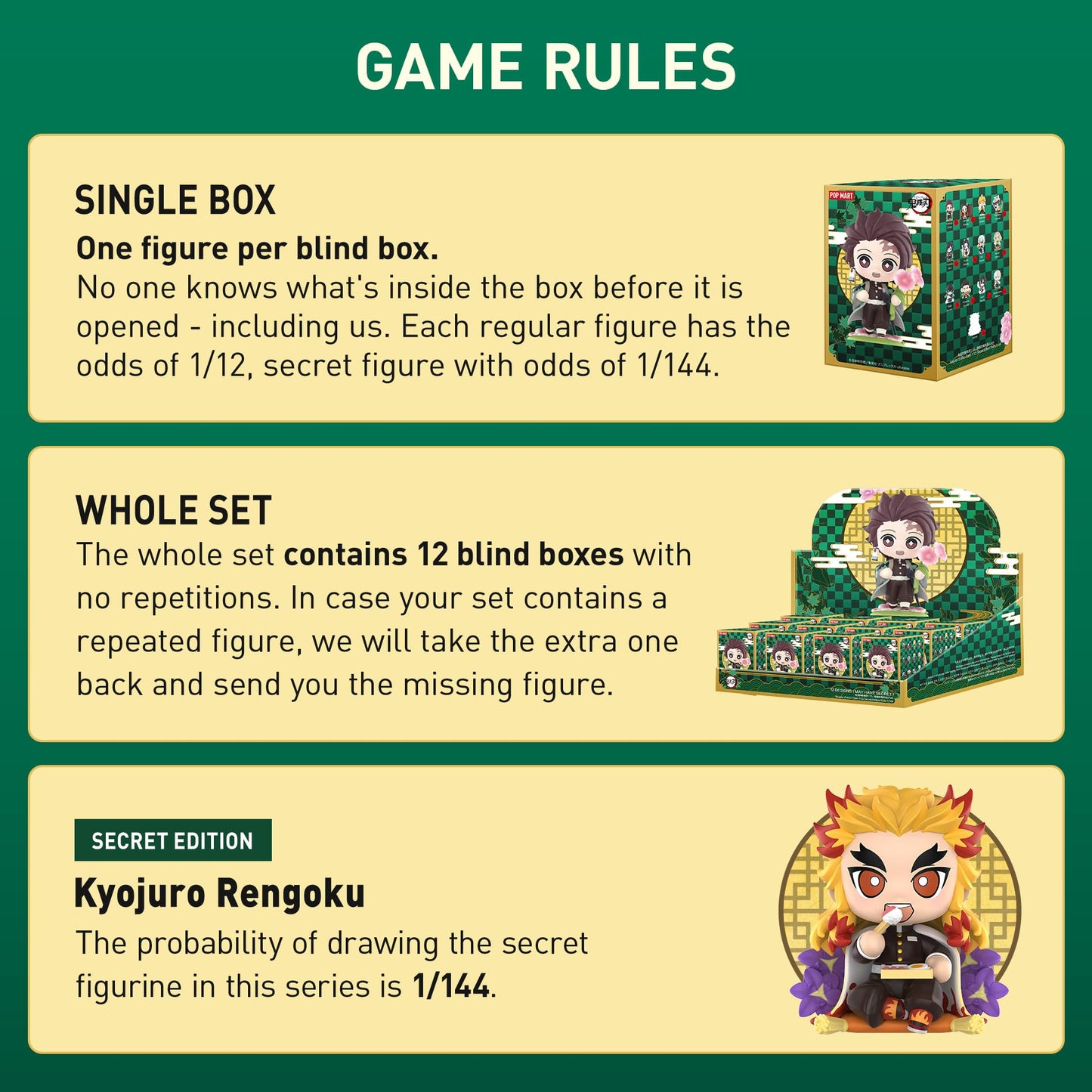 POP MART Demon Slayer Birth Flower Series Figures, 12PCs Blind Box Figures, Random Design Action Figures Collectible Toys Home Decorations, Holiday Birthday Gifts, Whole Set