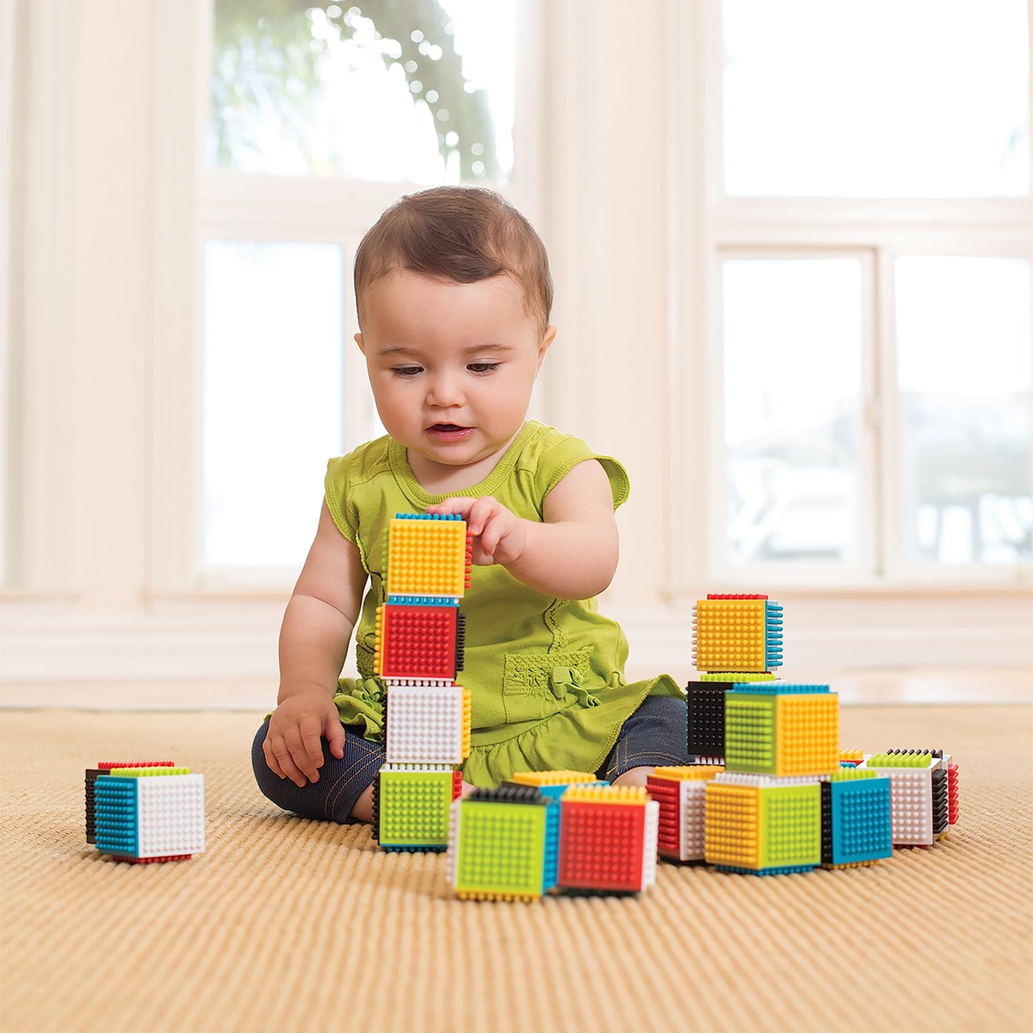 Infantino Building Blocks Set, Soft 12-Piece & Interlocking 24-Piece for Babies & Toddlers