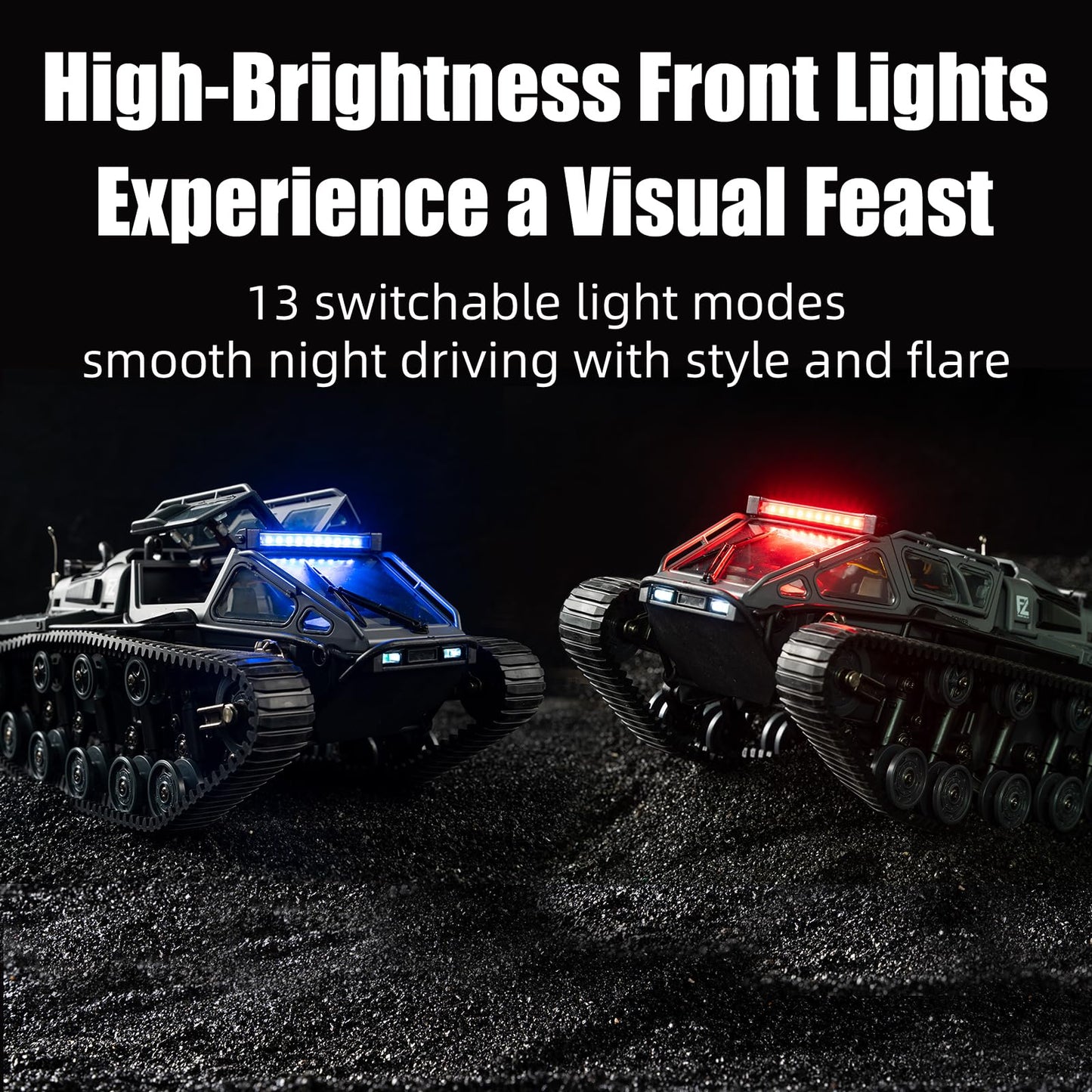 XINGRUI 1:16 Scale Remote Control Car Military Crawler Off-Road RC Tank with 4WD, Adjustable Speed/Steering, 2 Batteries & Openable Doors – All-Terrain RC Truck for Kids Adults, Birthday Gifts