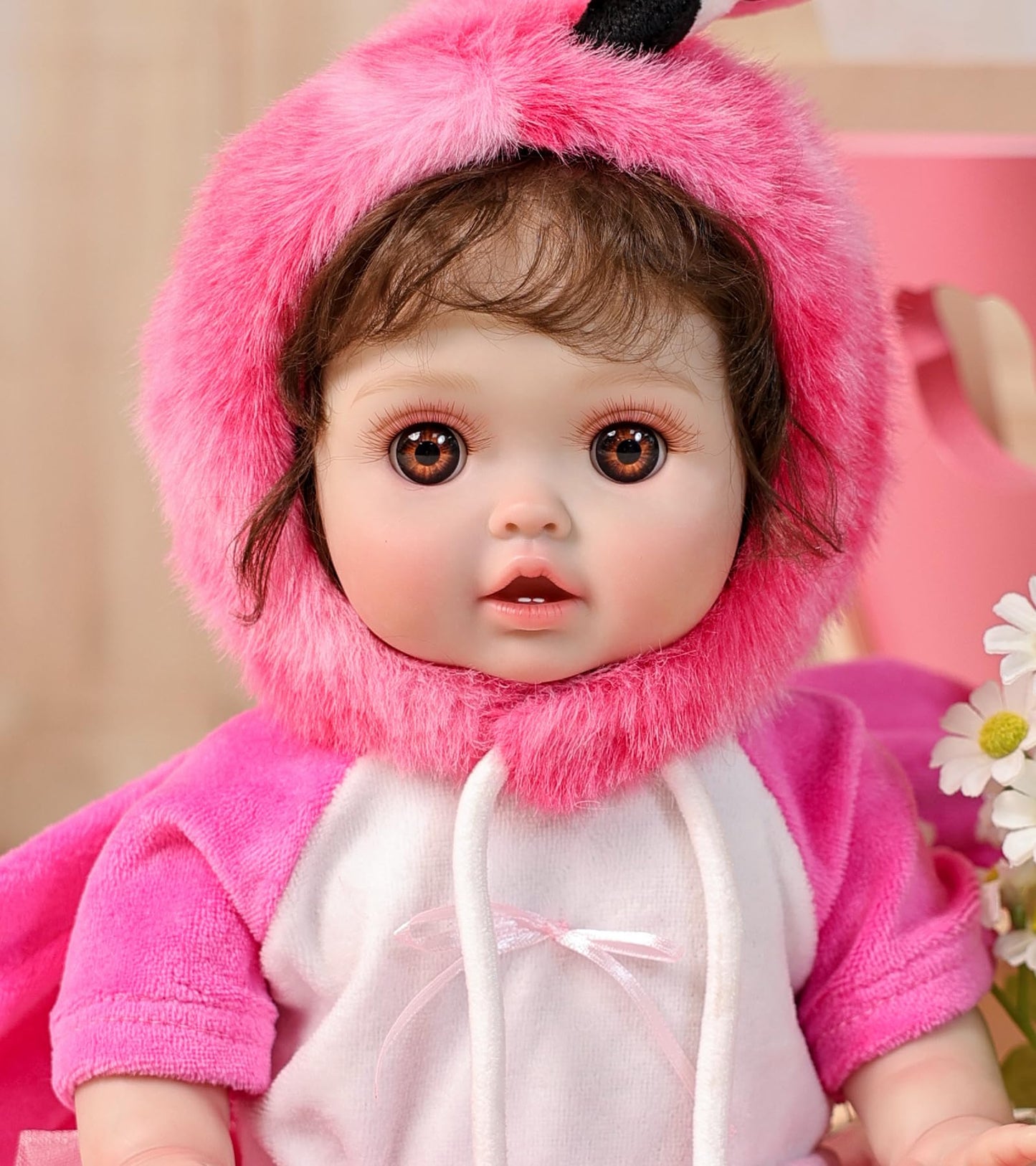 Cloveray Reborn Baby Dolls, 18 Inch Large Realistic Hand-Rooted Hair Lifelike Baby Dolls with Accessories for 3+ Year Old Girls Gifts, Pretend Play, Collection