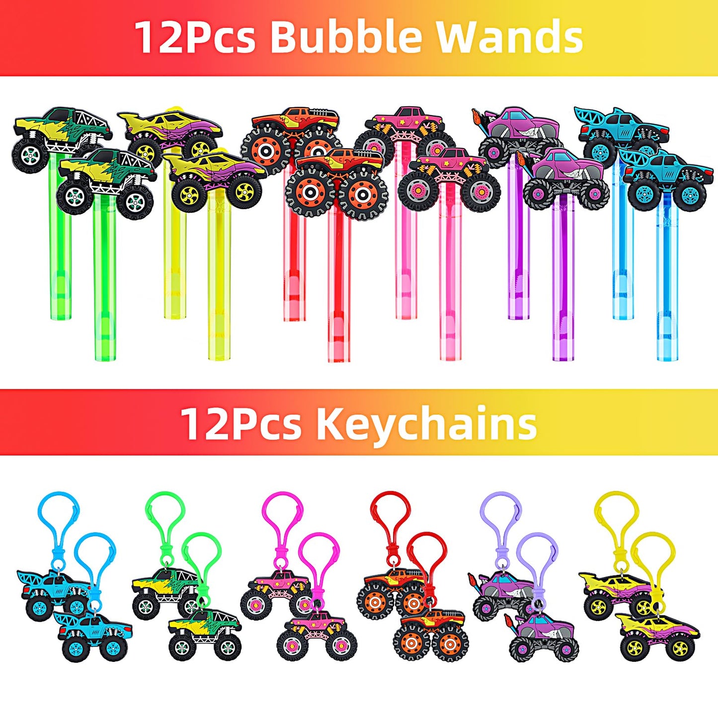 TUWUNA Monster Truck Party Favors for Kids Birthday Decorations Supplies Truck Party Goodie Bags Stuffer Pinata Filler Gifts
