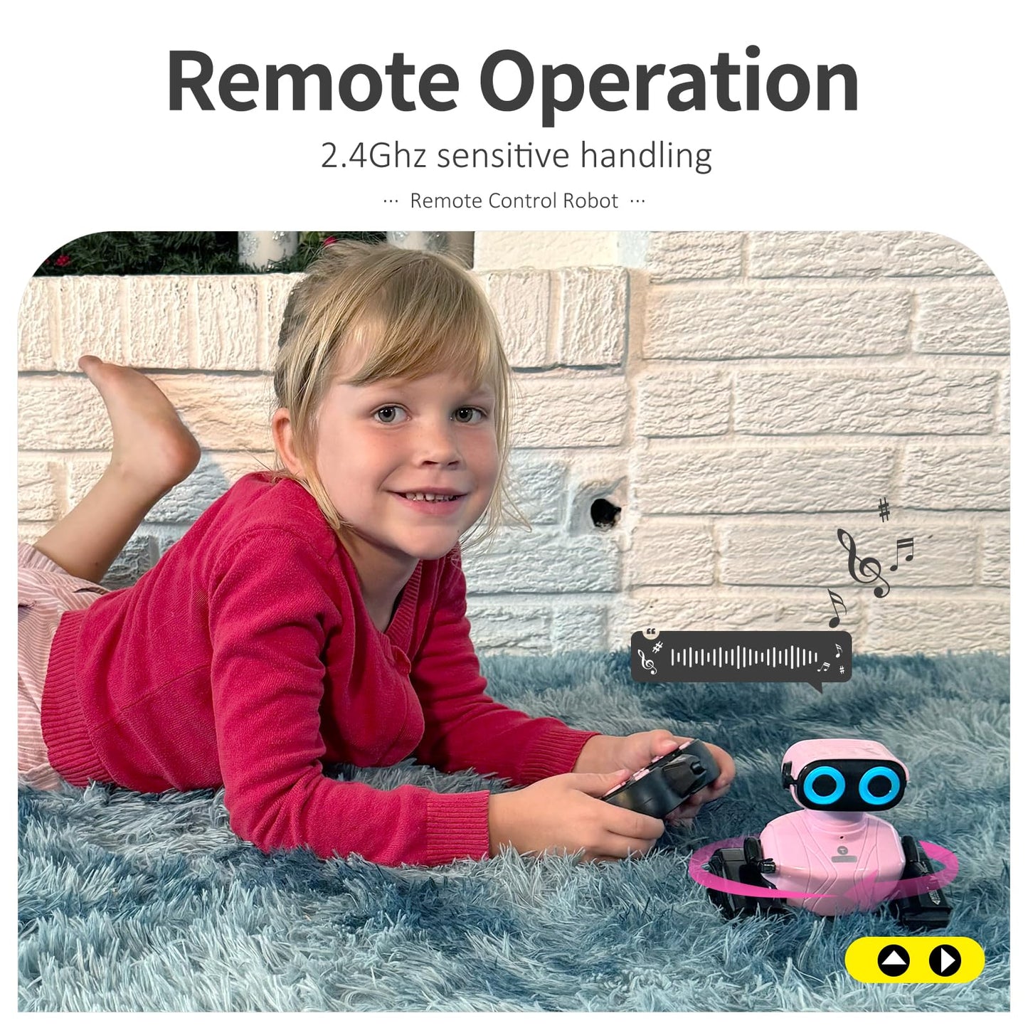 GILOBABY Remote Control Robot Toy for Kids 3-5 Years, Flashing LED Eyes, Dancing and Flexible Moves, Auto Demo Mode, Gift for Girls (Pink)