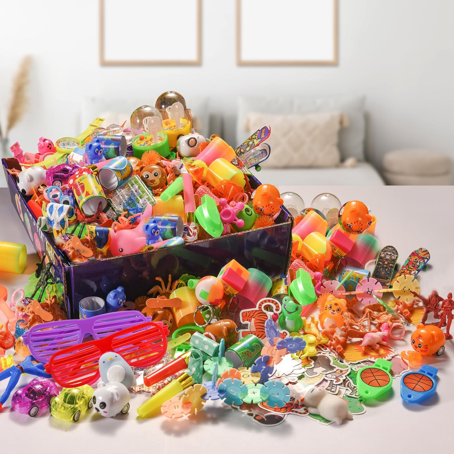 300 PCS Party Favor for Kids Goodie Bags Stuffers, Prize Box Toys for Kids Classroom Bulk, Small Fidget Toys Pinata Egg Fillers, Treasure Chest for Students Rewards, Carnival Prizes, Birthday Gifts