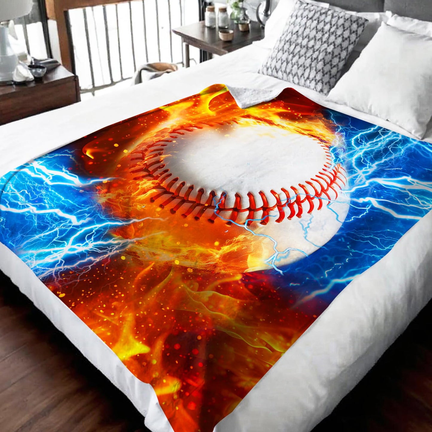 Baseball Blanket for Boys Baseball Blankets for Toddlers Kids Adults Team, 40”X50” Lightweight Soft Sport Throw for Sofa Couch Bed Office for Son Birthday