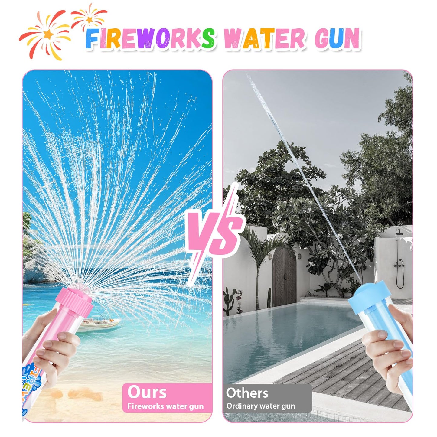12Pack Creativity Fireworks Water Gun, Sprays Water Like Fireworks, Squirt Gun for Kids, Bulk Samll Water Blaster Summer Pool, Backyard, Beach, Birthday Party Outdoor Game Toys