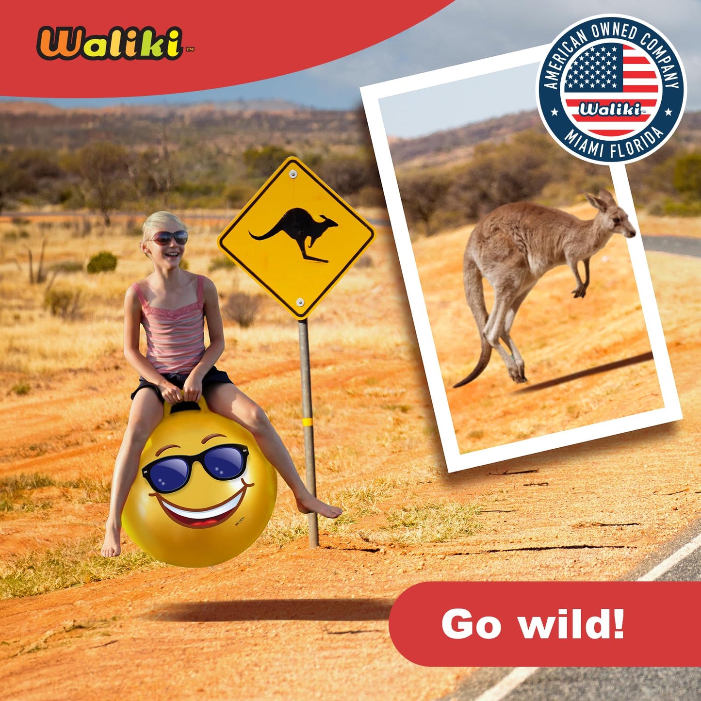 WALIKI Hopper Ball for Teens Ages 10-15 | Hippity Hop | Jumping Hopping Ball | Relay Races | 22”