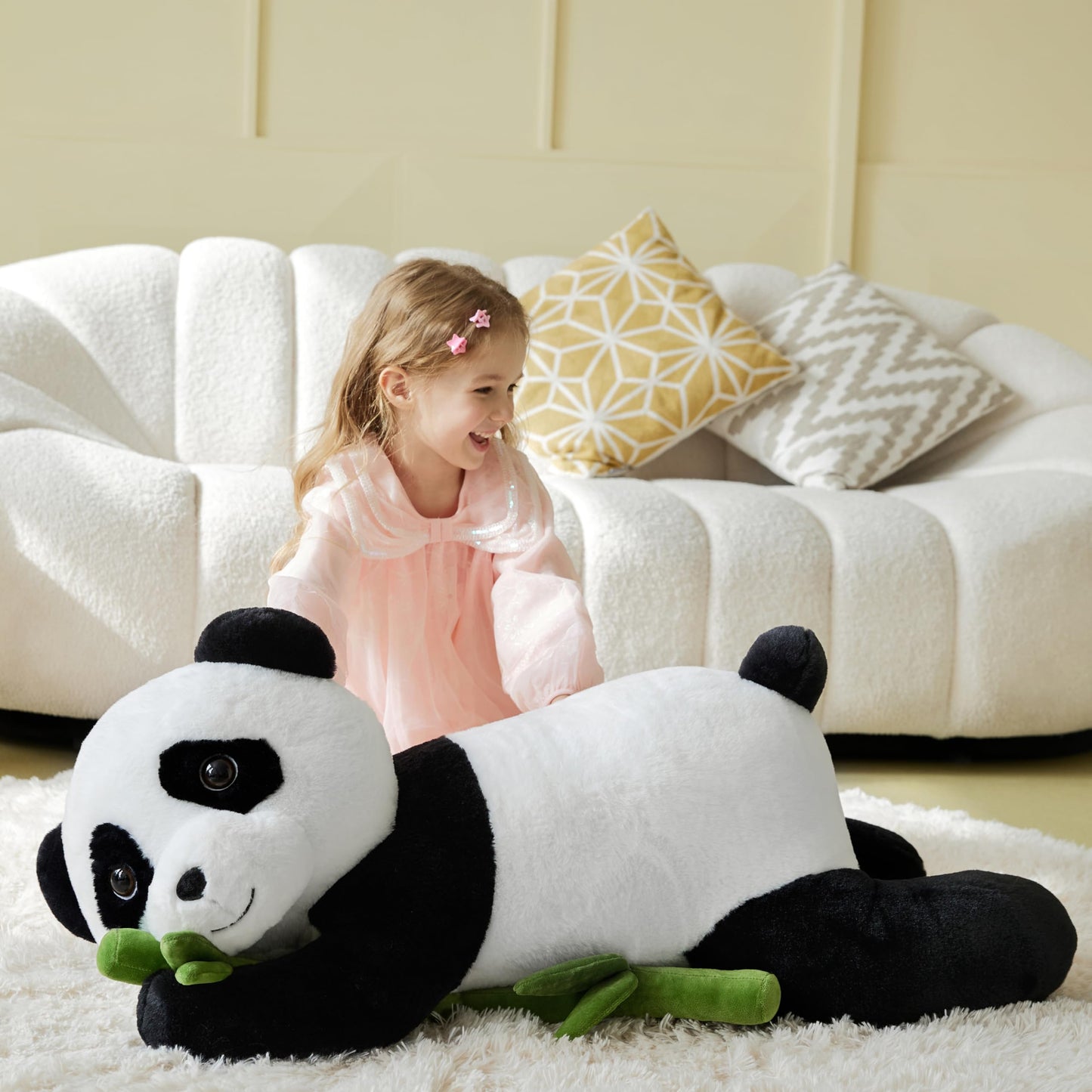 IKASA Giant Panda Stuffed Animal Plush Toy,Big Large Jumbo Soft Toys,30" Huge Size Cute Fluffy Plushy Fat Oversized Plushie,Gifts for Kids