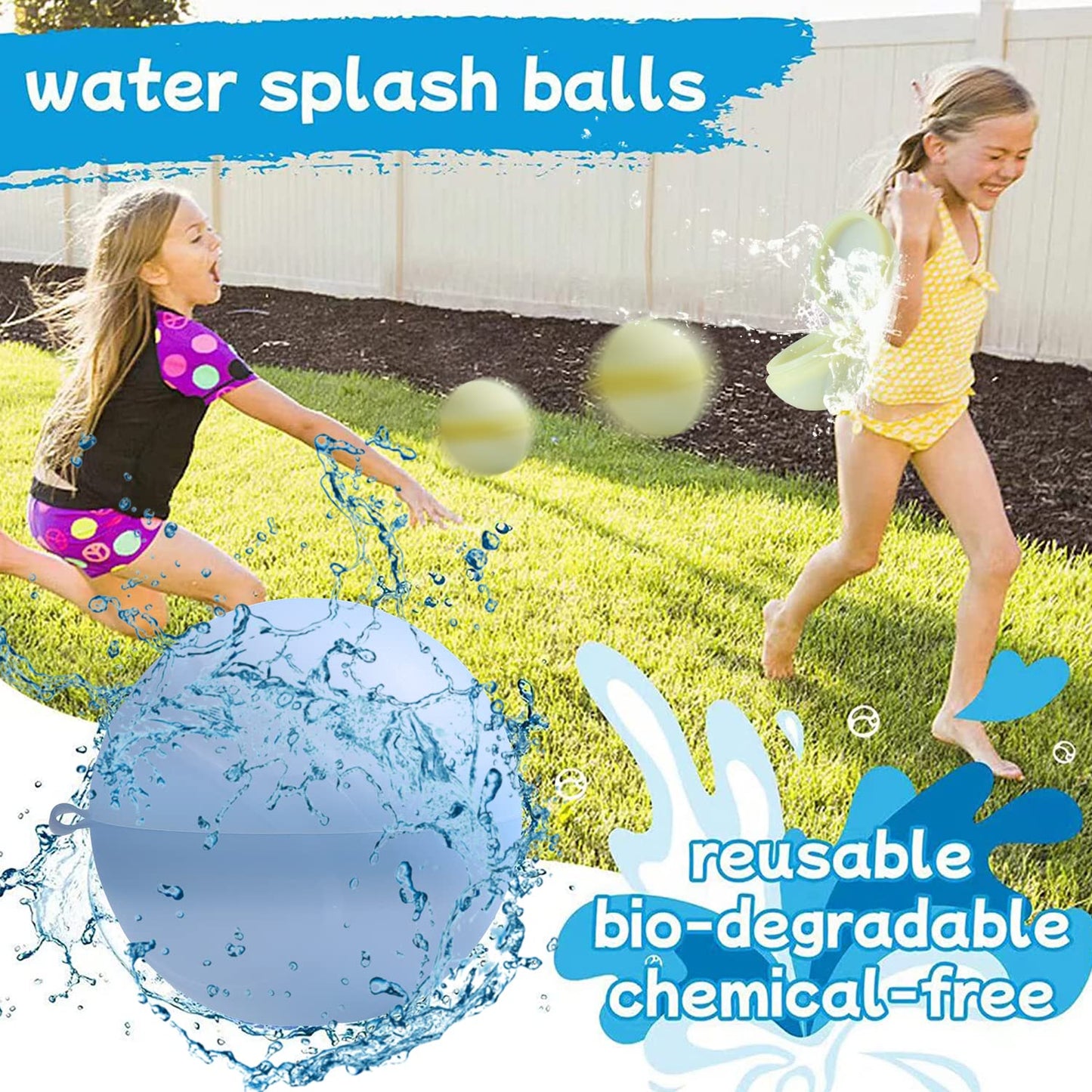 MBKET 24 Pack Reusable Water Balloons Pool Water Balls Latex-Free Soft Silicone Water Splash Ball with Portable Mesh Bag Summer Outdoor Beach Play Pool Party Backyard Fun Water Toys