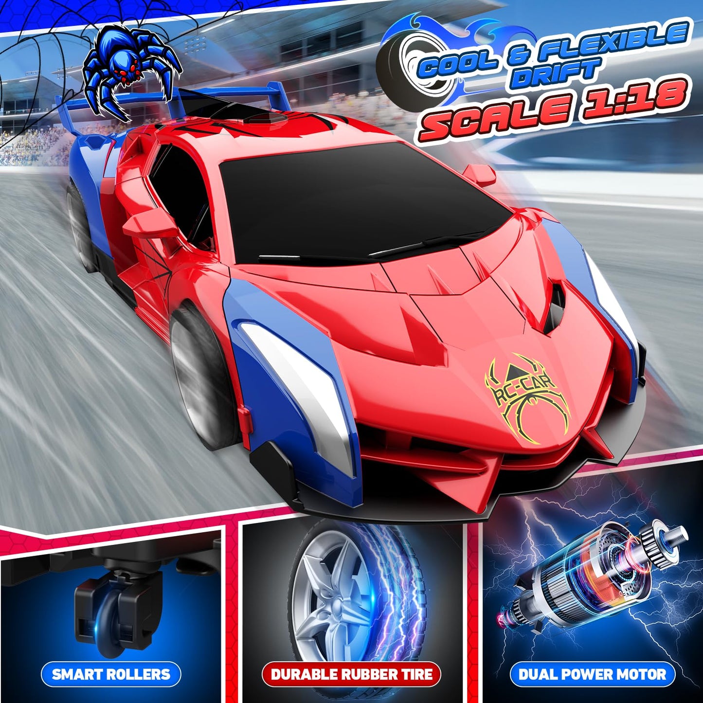 Transform Remote Control Car, RC Cars for 3-12 Year Old Boys Girls One-Button Deformation 2.4Ghz 1:18 Scale Transforming 360°Rotation Robot Toys Birthday Gifts Easter Basket Stuffers for Kids
