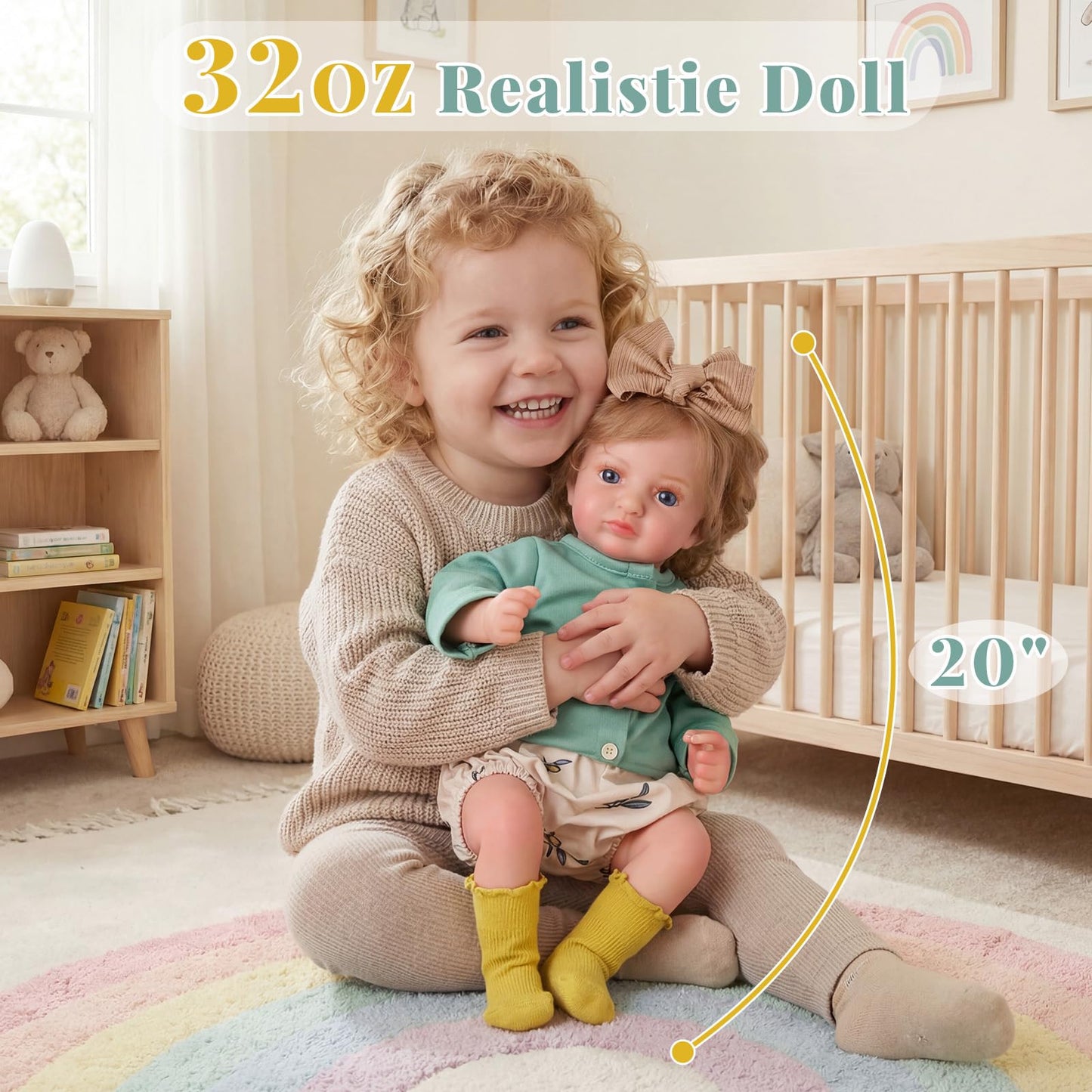 BABESIDE Lifelike Reborn Baby Dolls - 20 Inch Realistic-Newborn Real Life Doll Girl Poseable with Clothes for Kids Age 3+