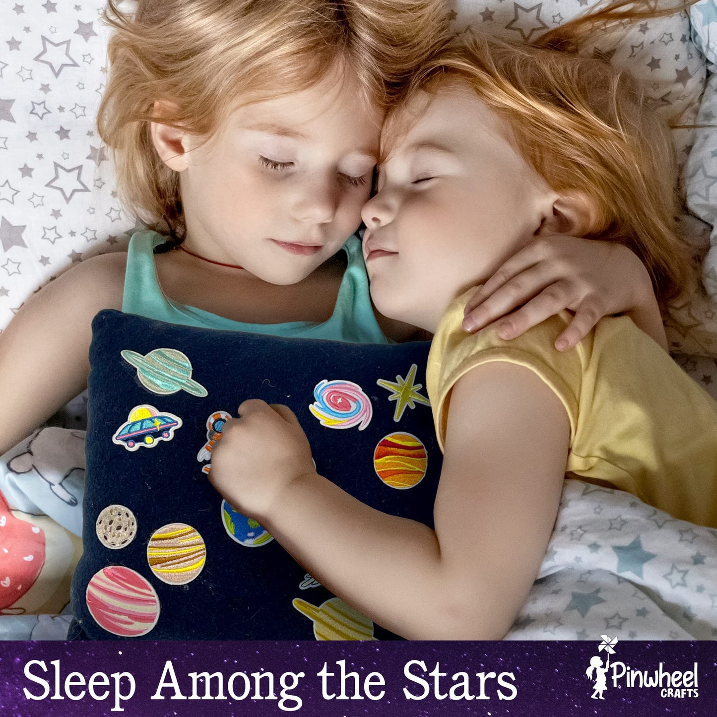 Pinwheel Crafts Beginner Sewing Kit for Kids 8-12 with Telescope - Astronomy Solar System Easy Sew Space Pillow Kit with Planet Patches - Make Your Own Plush Craft