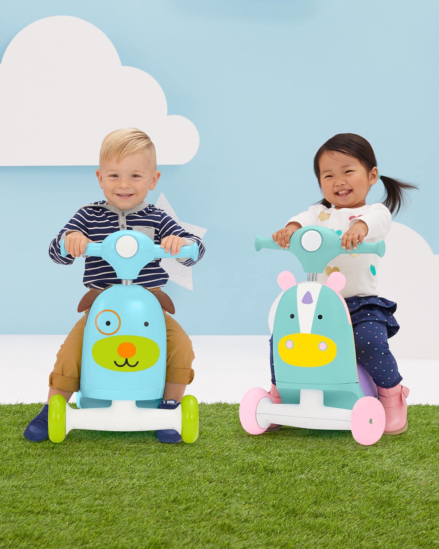 Skip Hop 3-in-1 Baby Activity Push Walker & Ride On Scooter Toy, Dog