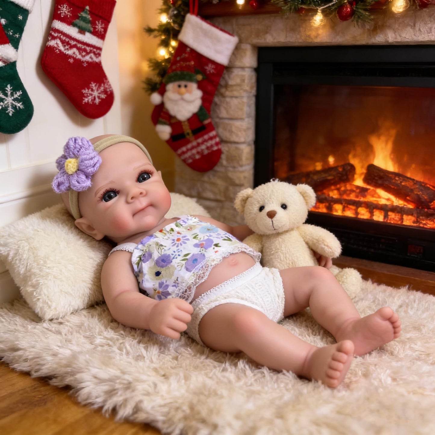 MRB Silicone Reborn Baby Dolls, 12 Inch Realistic Newborn Baby Dolls, Full Solid Silicone Reborn Washable Girl Doll Gift for Collectors & Kids Ages 3+