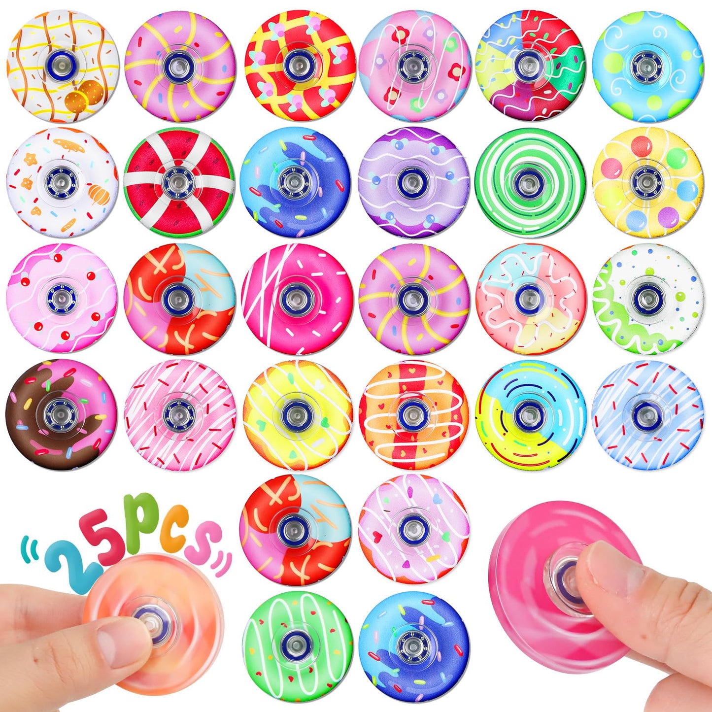 25 Pack Fidget Spinner for Kids Mini Sensory Fidget Toys Bulk Adults Kids with Autism ADHD, Fidgets Classroom Prizes Anxiety Toys Stress Relief Birthday Party Favors Treasure Prize Box Toys