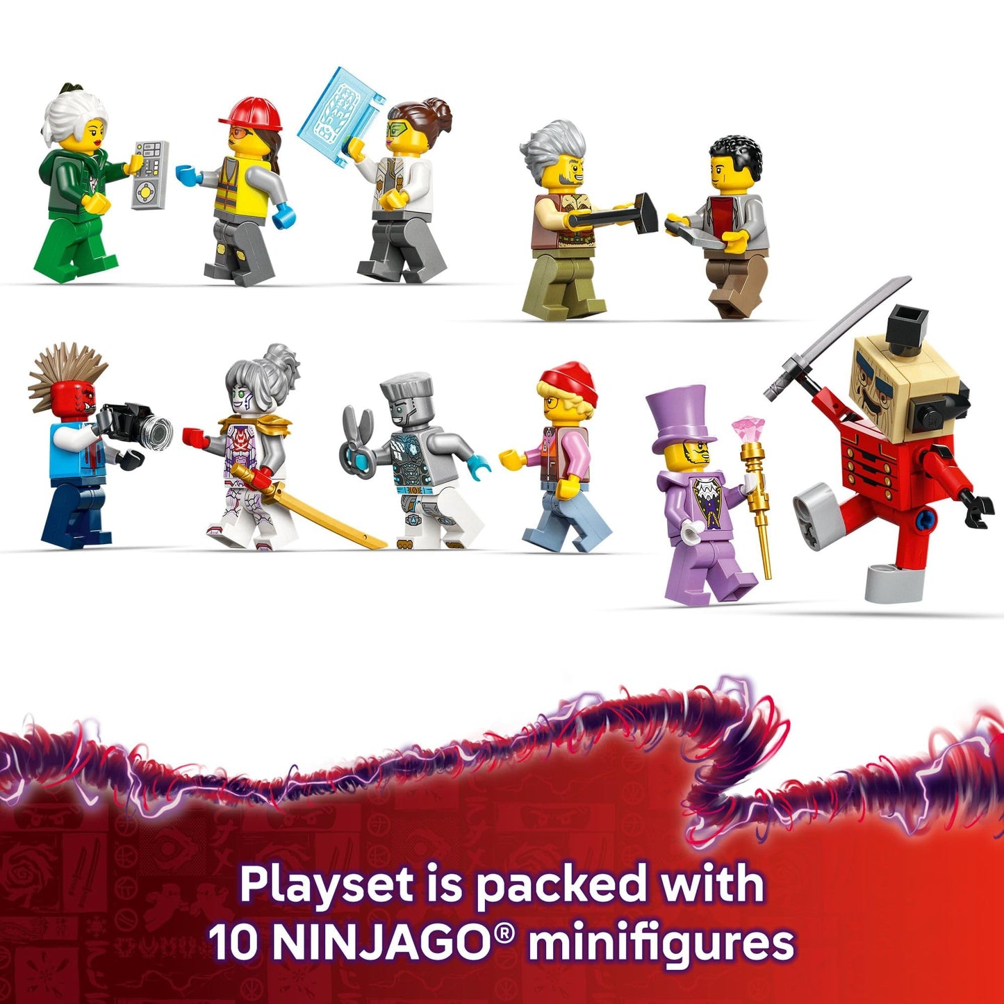 LEGO NINJAGO City Workshops Building Toy - Ninja Set for Boys & Girls, Ages 14+ - Gift for Teens - Includes 10 Minifigures and a Mech - for Play and Display - 71837