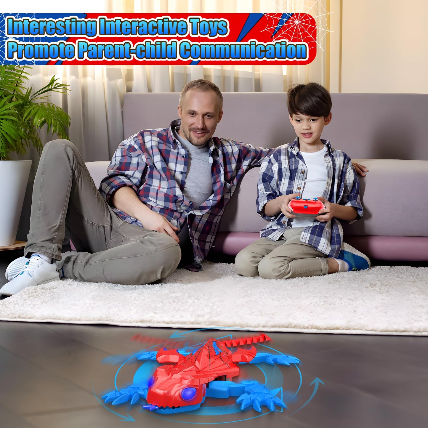 TWFRIC Wall Climbing Gecko Lizard The Rechargeable Remote Control Car Toy - Exciting RC Crawlers for Kids Ages 6+, Unlock Endless Fun, Perfect for Halloween, Christmas & Birthday Gifts (Red)
