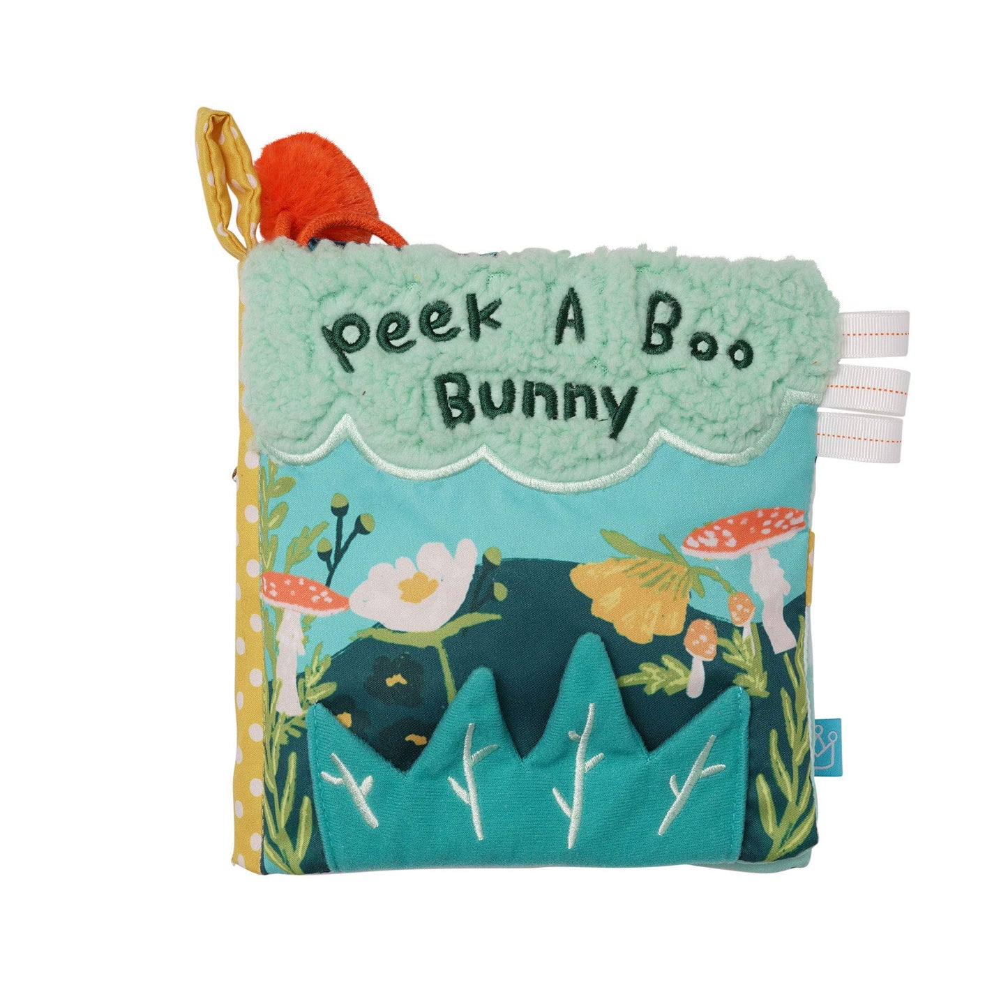 Manhattan Toy Fairytale Peek-a-Boo Soft Activity Crinkle Book for Baby & Toddler with Tethered Bunny Squeaker Small