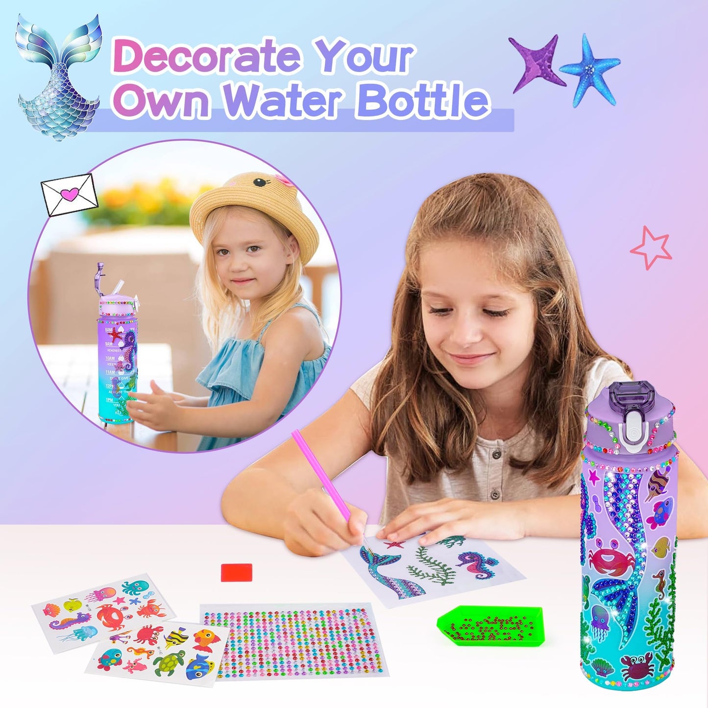 Cherry Tale Mermaid Gifts for Girls Toys Age 6-8, Kindergarten Graduation Gifts for Girls Age 4-6, Birthday Gifts Set with Plush Diary Kit, for Daughter Niece 5 6 7 8 9 10 Year Old