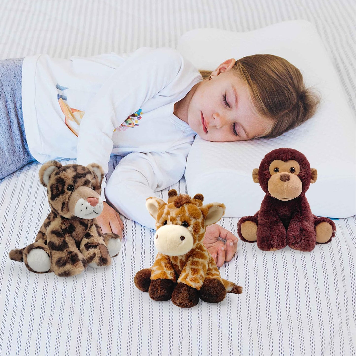 Hideekoog Monkey Stuffed Animal Toy, Soft Huggable Monkey Plush Toys for Kids, Cute Animal Gift for Boys Girls and Toy for 1-3 Toddlers -8.5 Inch