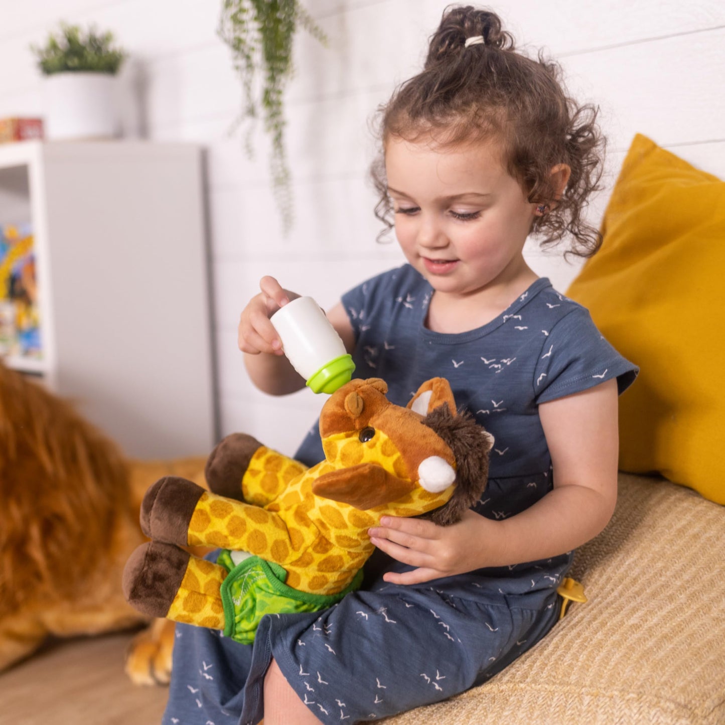 Melissa & Doug 11-Inch Baby Giraffe Plush Stuffed Animal with Pacifier, Diaper, Baby Bottle Toddler Animal Toys Ages 18+ Months