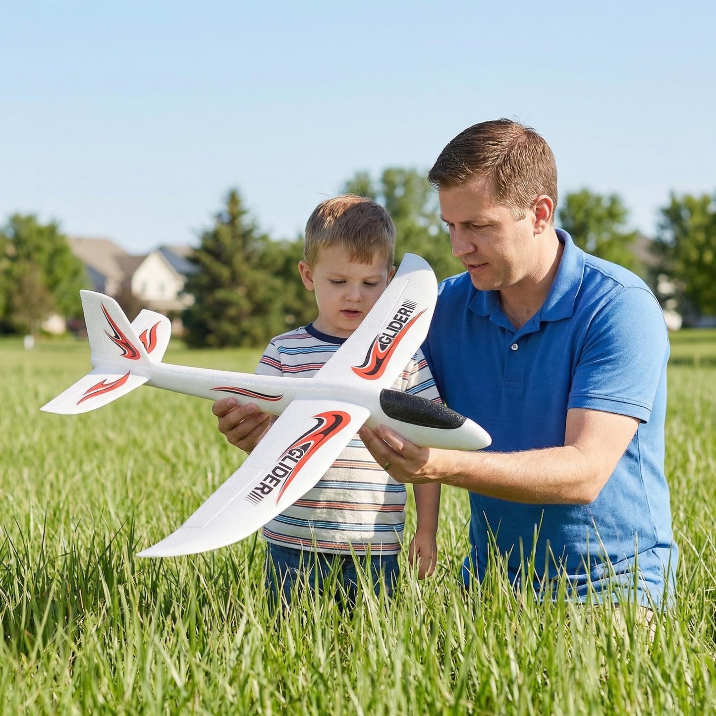 TOYANDONA Foam Glider Airplane Toys, 39 Inch Large Aircraft Hand Throwing Planes 2 Flight Mode Flying Toy Styrofoam Airplanes for Kids Birthday Party Favors Outdoor Yard Games