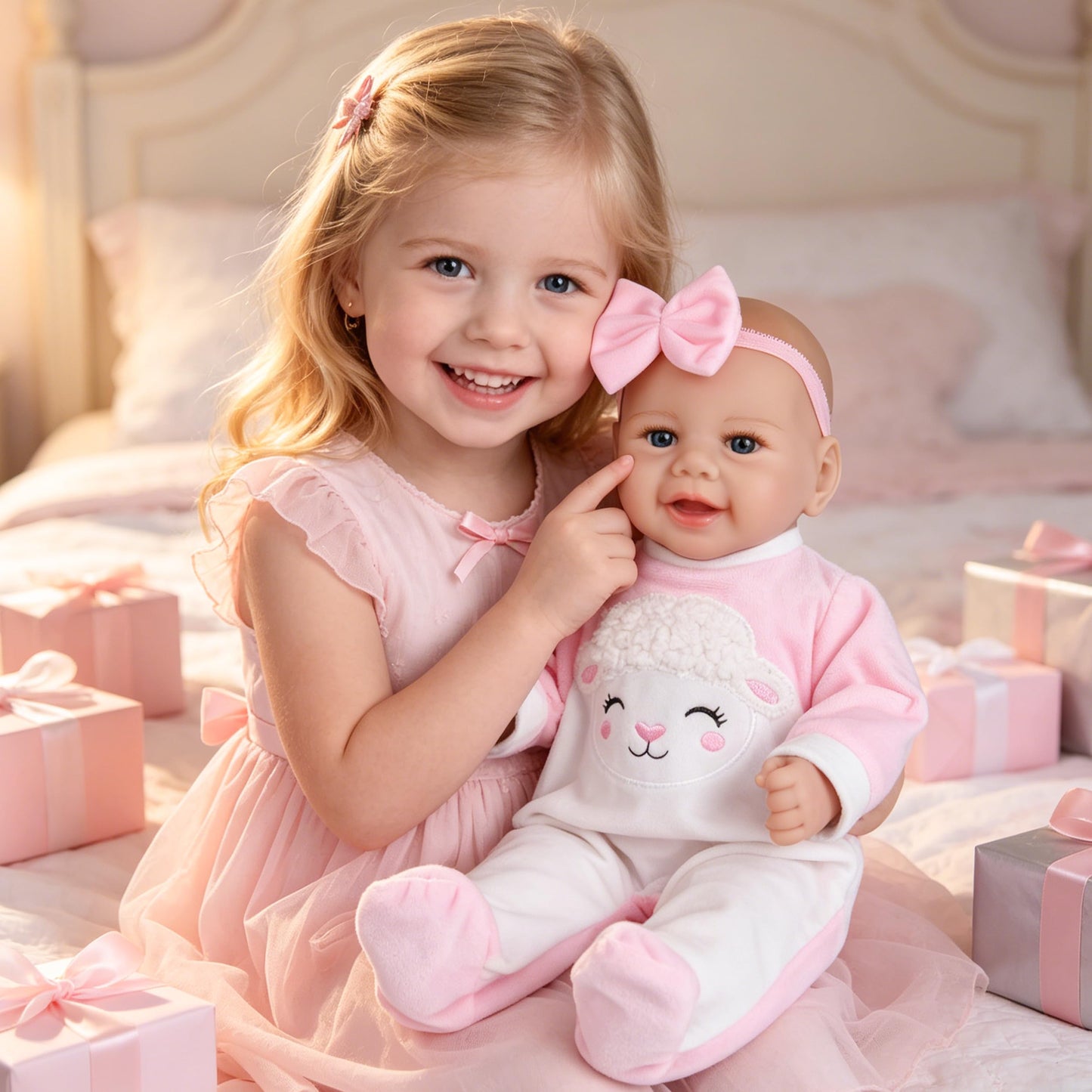Milidool Reborn Baby Doll Girl - 17-Inch Soft Body Realistic Baby Doll Real Life Baby Dolls for 3+ Years Girl Birthday Gifts, Pretend Play, Christmas & Collection