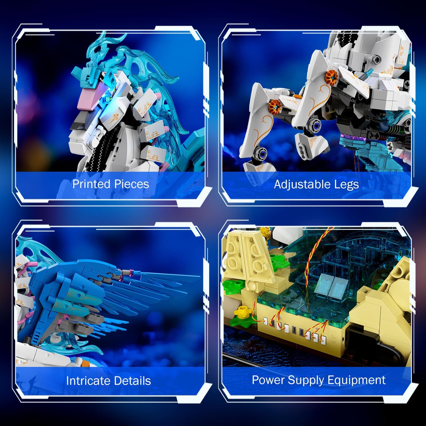Brihappen Flying Horse Building Set with LED Light, Greek Mythology Pegasus Collection 3D DIY Model Kits, Toy Building Blocks Set for Adults, Creative Gifts for Birthday and Festival