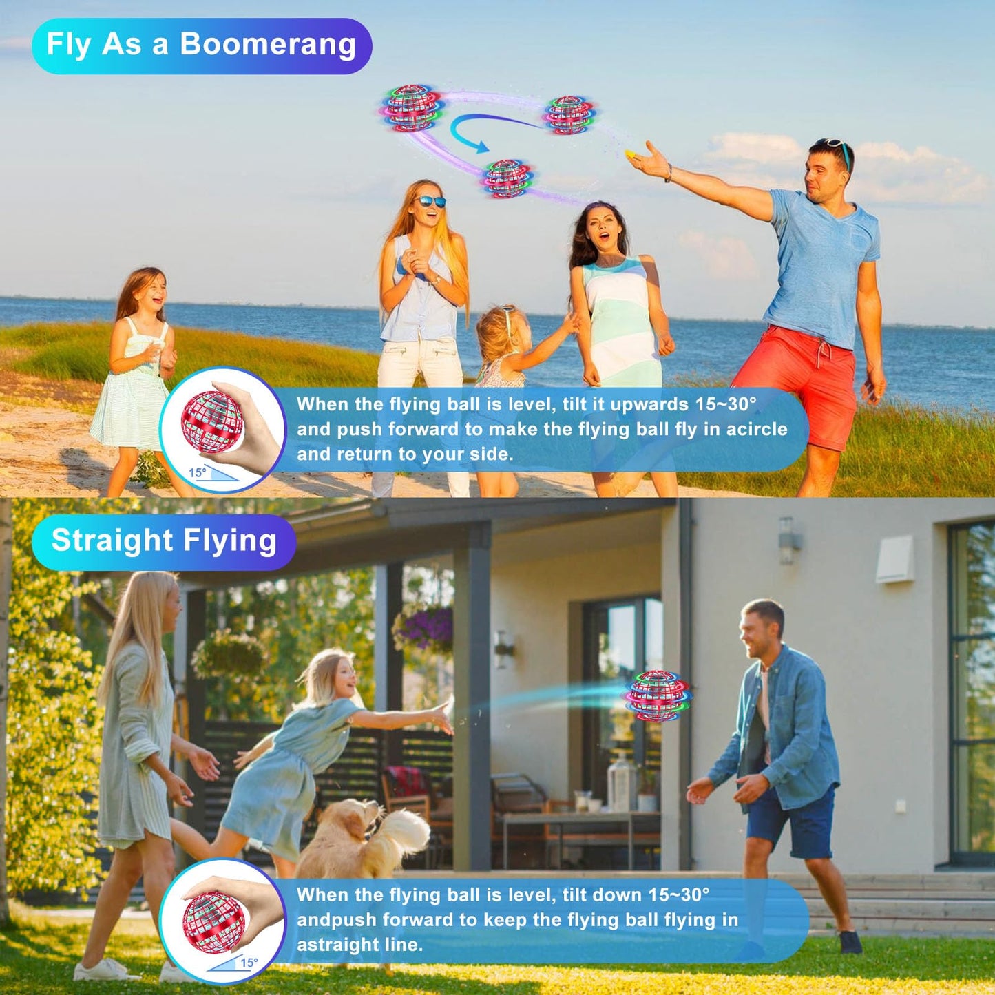 Flying Orb Ball Toys Cosmic Globe Soaring Magic Hover Hand Controlled Boomerang Spinner Mini Orbit Drone Kids Adults Outdoor Cool Stuff Toys Gift for 6 7 8 9 10+ Year Old Boys Girls Teens