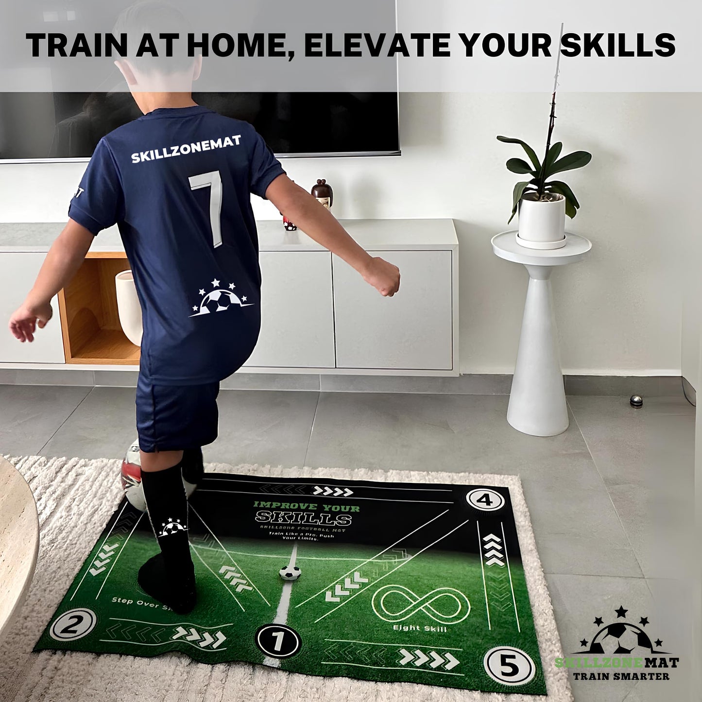SkillZone Soccer Training Mat – Soccer Dribbling & Footwork Trainer with SkillZone Interactive Training Hub | Soccer Skills & Ball Control Practice for Kids & Teens | Indoor & Outdoor Agility & Coordination Training System (World Champions 2026 - Match Ki