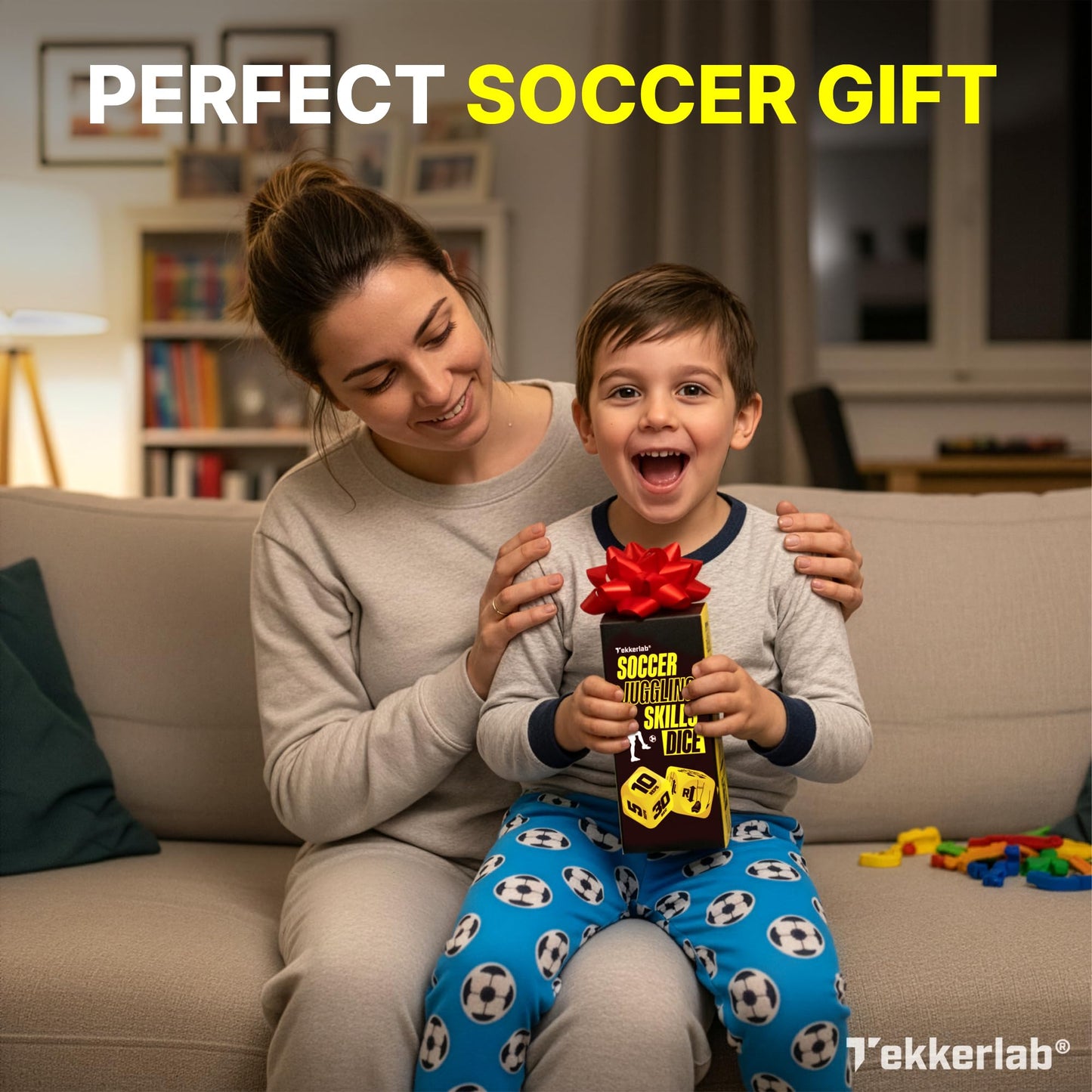 Tekkerlab Soccer Kick Up Dice - Soccer Gifts for Boys 8-12 & Girls - Fun Game for All Skill Levels - Boosts Touch, Agility & Coordination - Training Equipment & Accessories