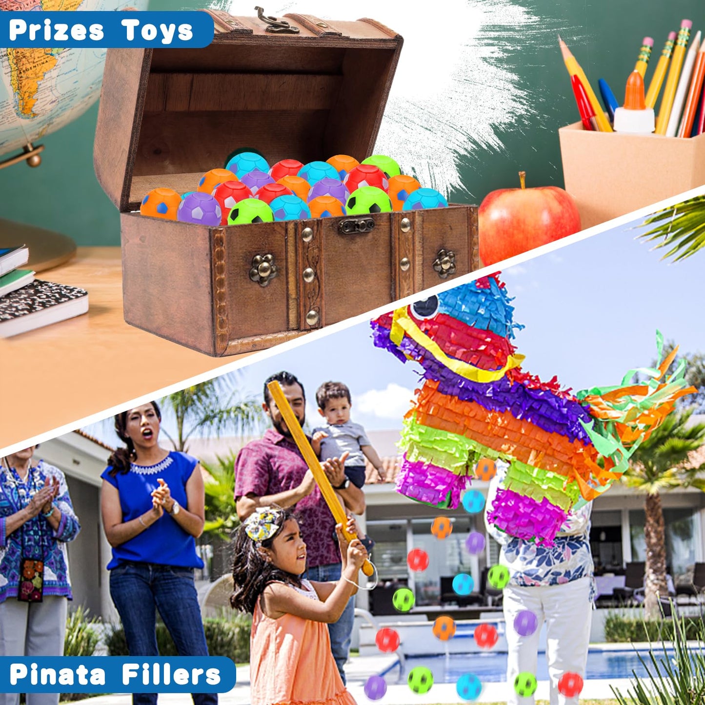Thremhoo 32PCS Fidget Spinner Soccer Balls Party Favors Bulk for Kids 4-8 8-12 Goodie Treat Bag Stuffers Classroom Treasure Toys Carnival Prize Pinata Filler Birthday Trinket End of Year Students Gift