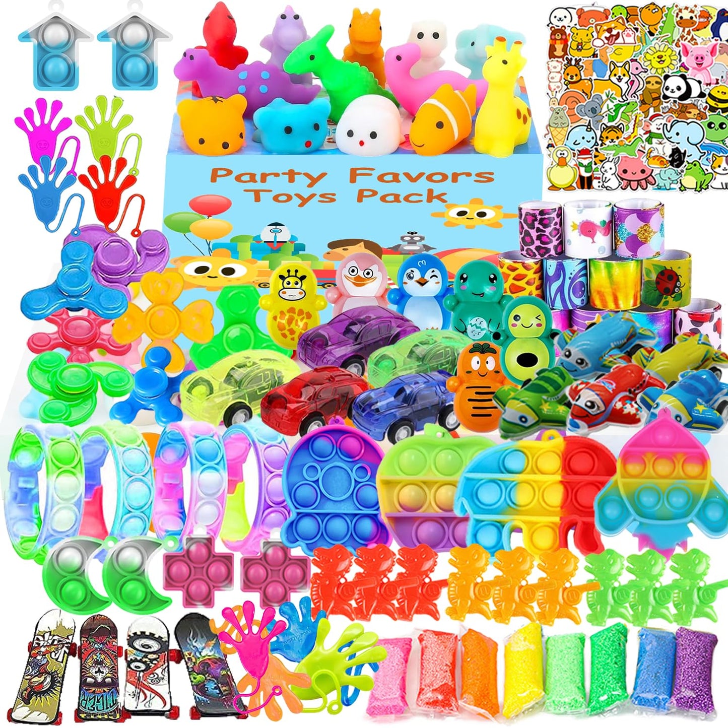 Kocici 134 PCS Party Favors for Kids, Prizes Treasure Box Toy for Classroom, Goodie Bags Stuffers, Pinata Easter Eggs Filler, Fidget Toys Bulk, Birthday Gifts
