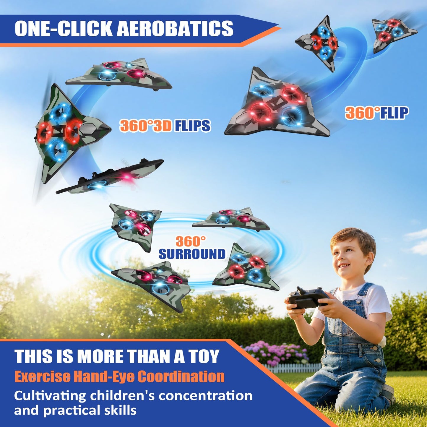 ZzzMgzzZ Foam Remote Control Airplane for Kids & Adults | Durable and Easy to Fly with Stable Flight, Perfect and Birthday Parties, Flying Foam Air Plane Toy Great for Beginner