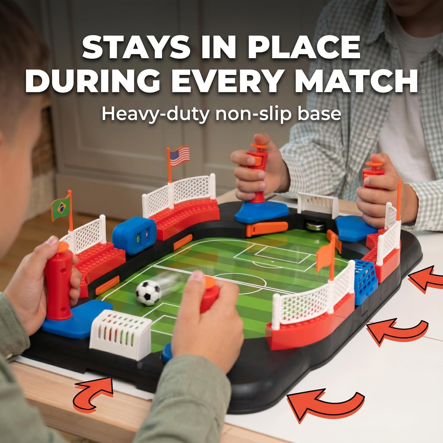 Soccer Toy for Kids - Table Top Foosball Game for 3 4 5 6 7 8-12 Year Old Kids - Interactive Soccer Gift - Mini Football Table Game with Goal Bell, Score Counter & 6 Balls - Easy Set-up Gift