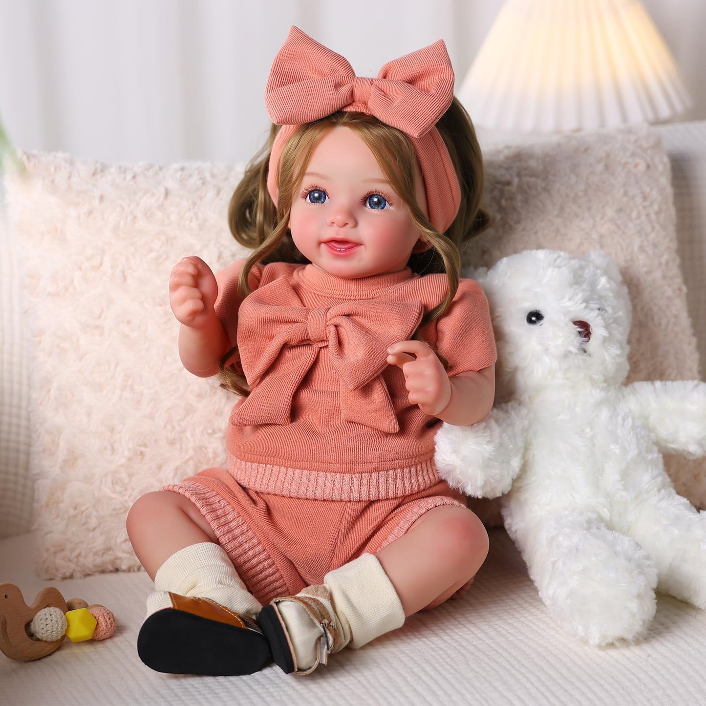 BABESIDE Reborn Baby Dolls, 20Inch Soft Cloth Body Realistic Baby Doll w/Rooted Hair and Open Eye Reborn Doll for Girls Real Life Baby Dolls Perfect for Kids Ages 3+, Playtime and Collection