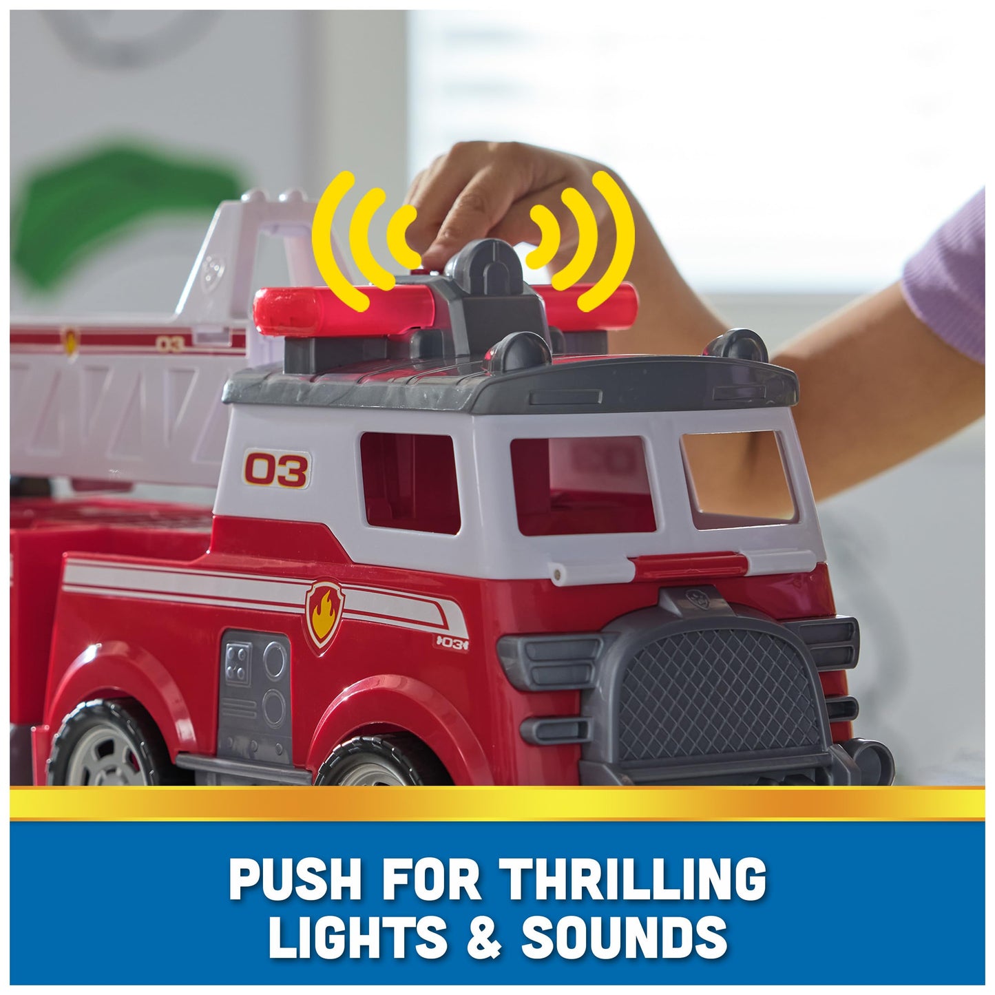 PAW Patrol Ultimate Rescue Fire Truck with 2 Ft. Ladder, Lights, Sounds, a Mini Toy Car, Chase, Marshall & Skye Figures, Toys for Boys & Girls Ages 3+