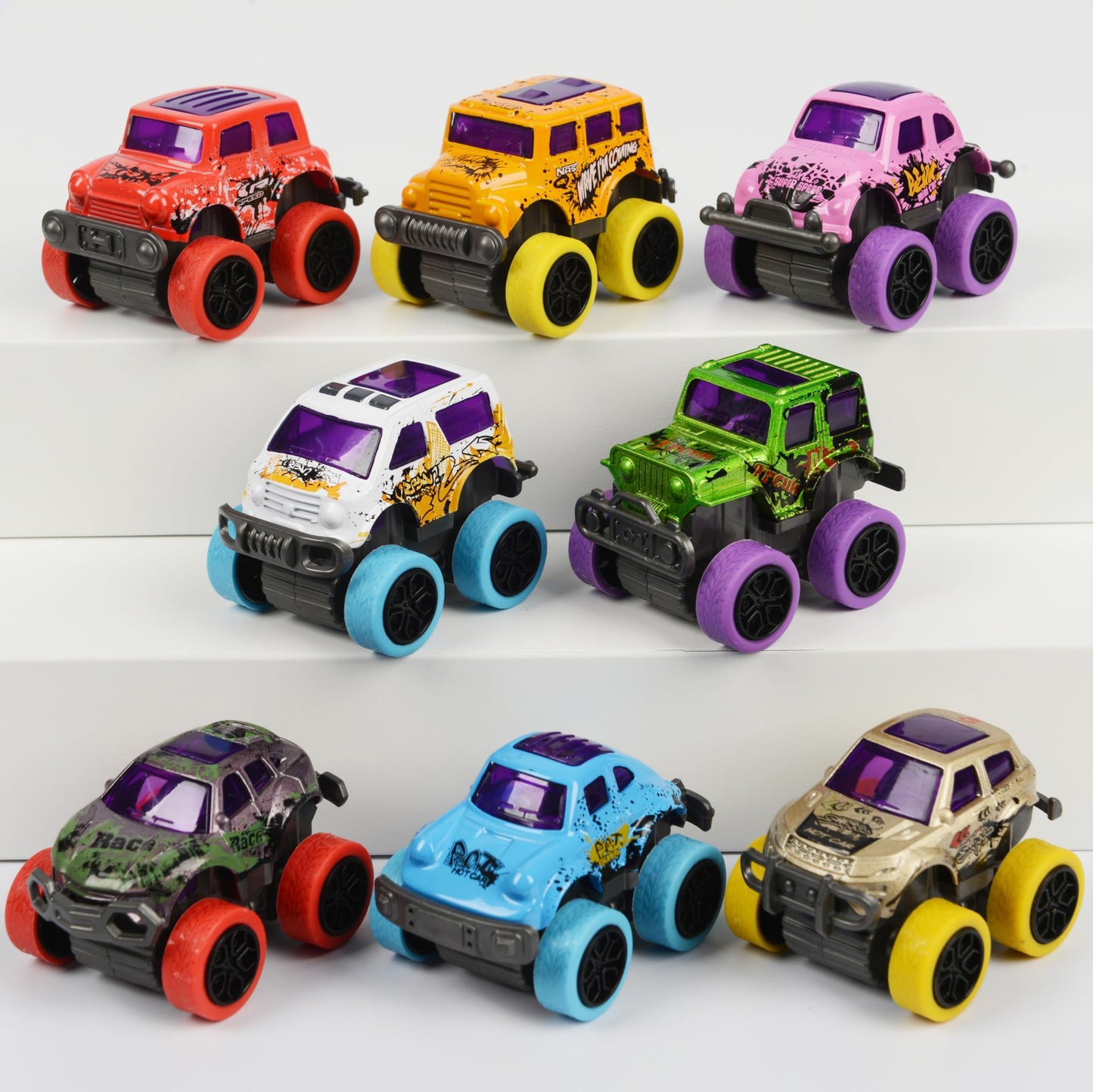 Monster Truck Christmas Stocking Stuffers for Boys Age 3-6 – Pull Back Monster Trucks for Party Favors, Set of 8