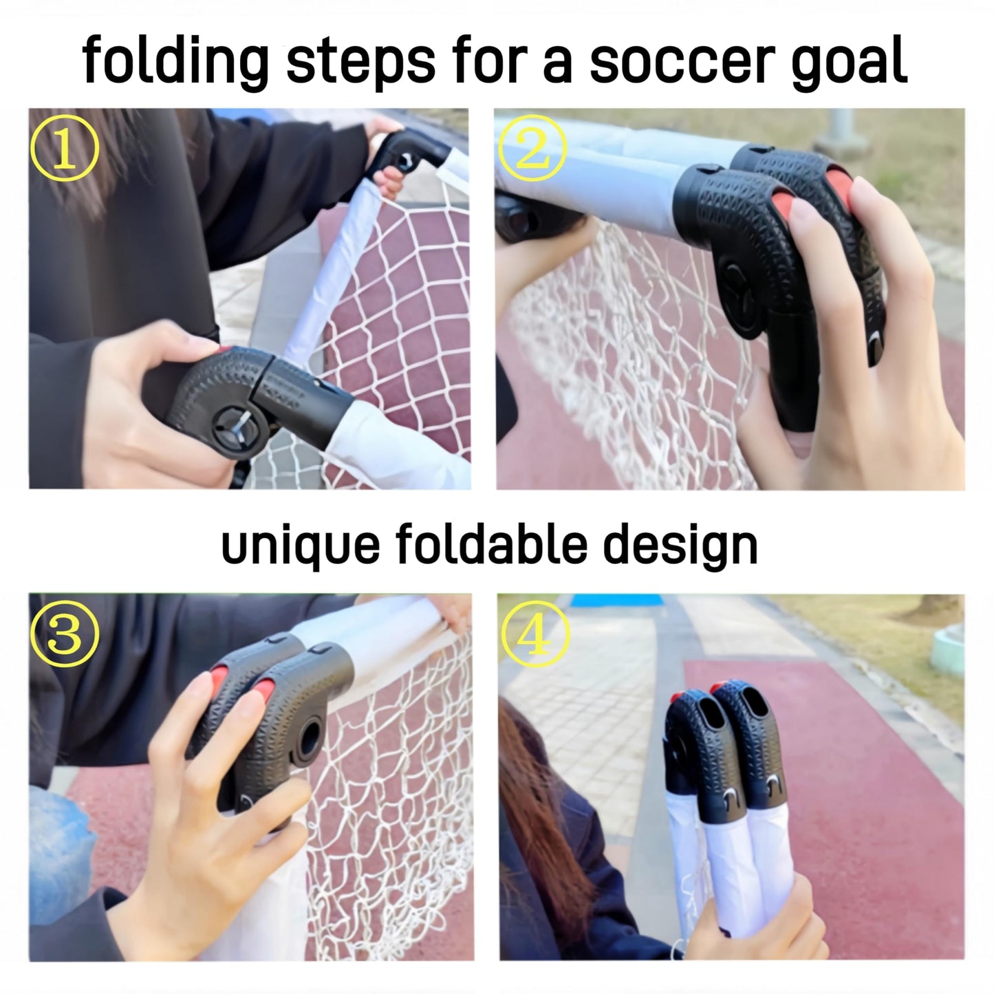 KiBiGOAL Soccer Goal, White Foldable Goals for Toddlers, 23.62in x 17.72in Toddler Soccer Goal for The Backyard + Indoor + Outdoor, Mini Children Toy Gift 1-3