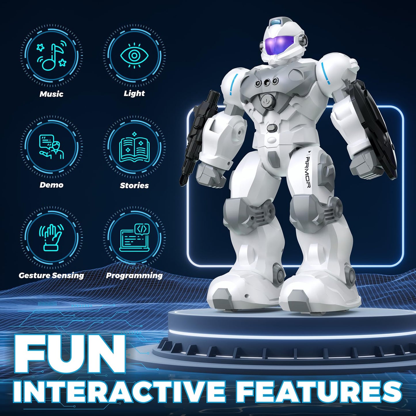 Oharsea Robot Toys for Kids, Toys for 6 7 8 9 10 Year Old Boys Girls, Remote Control Toys with 2.4GHz Gesture Sensing, Programmable Singing Dancing RC Robot, Birthday Gifts for Boys and Girls