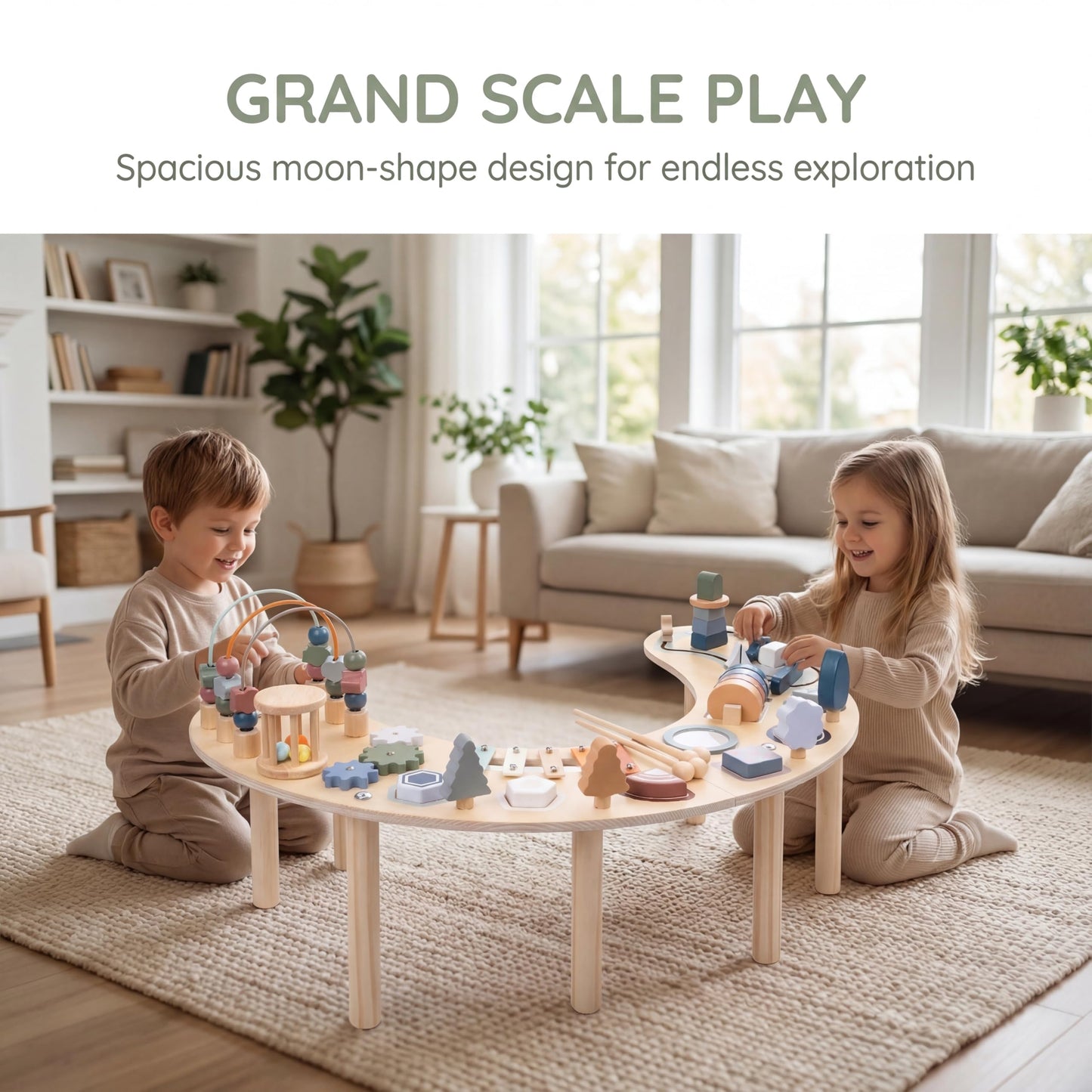 GLCforever Montessori Activity Table for 1-3 Year Old | Large Size Busy Board & Sensory Toys | Learning Activity Center for Baby for 1 Year Old Boy or Girl