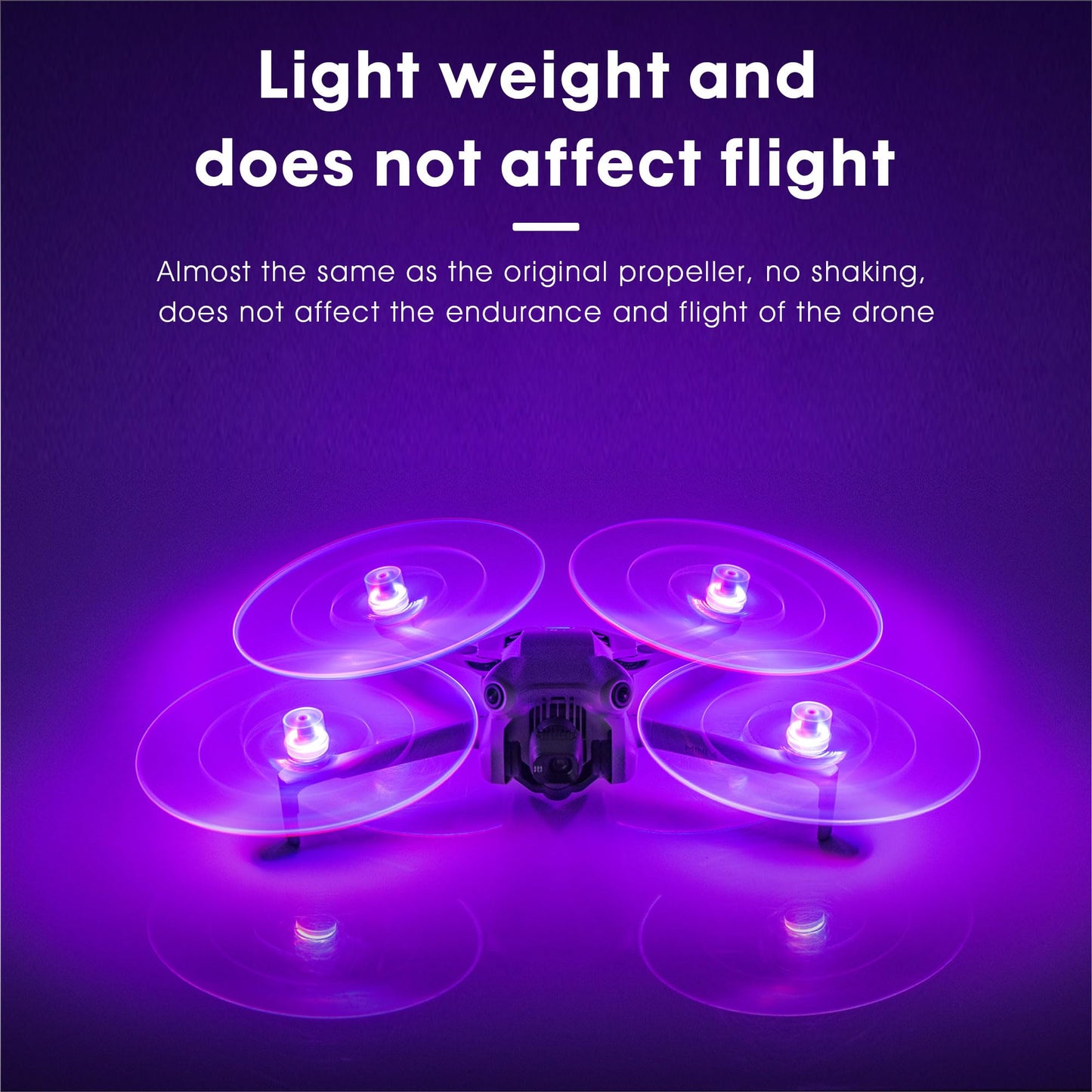 Craznick Mini 4/3 Propellers LED Lights Replacement Prop Blades Low Noise Accessories for DJI Mini 3/4 Fly More Combo Plus Drone (2 Pairs)