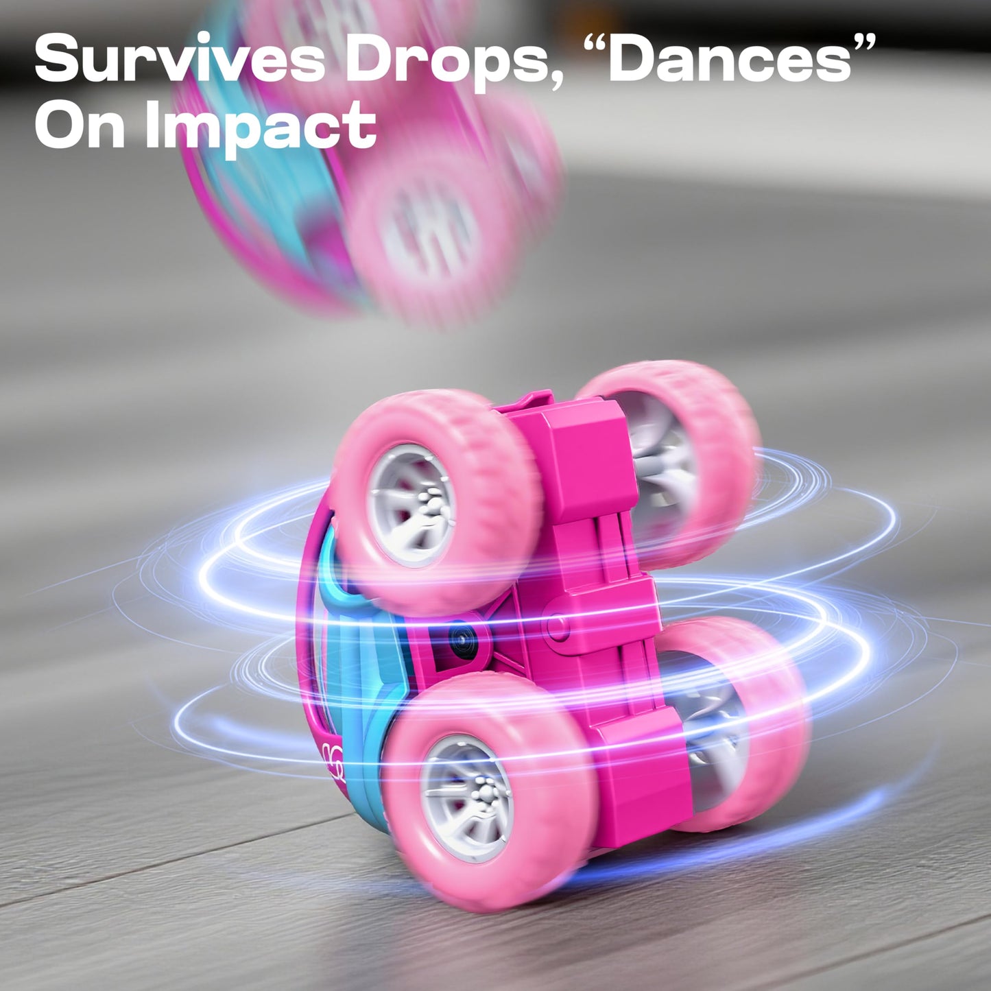 Vroomix Jova 3 Pack Monster Truck Toys, Friction Powered Pull Back Car Toys with Crash, Flip & Bouncing for Toddlers Girls Age 18 Month and Up, Toddler Girl Toys Birthday Gifts