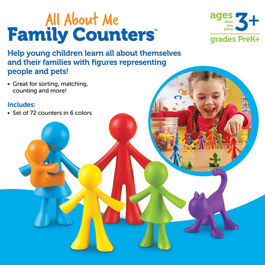 Learning Resources All About Me Family Counters - Toddler Sensory Toys, Preschool Activities, Classroom Must Haves, Math Manipulatives, Social Emotional Games, Fine Motor Skills, Color Sorting