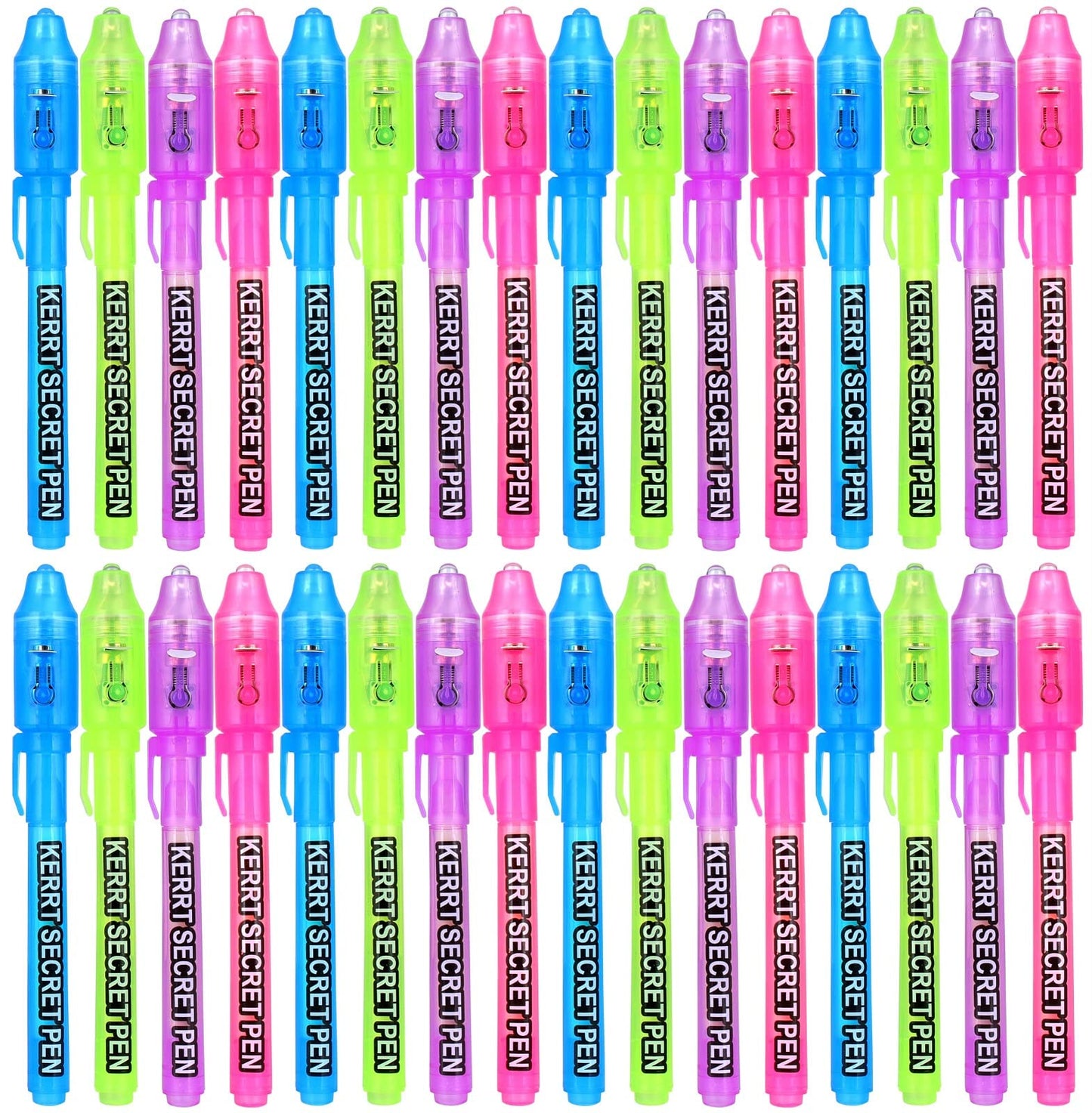 KERRT 30 Pieces Invisible Ink Pen with UV Light Spy Pens Secret Message Pens Magic Invisible Ink Marker Party Favors for Kids