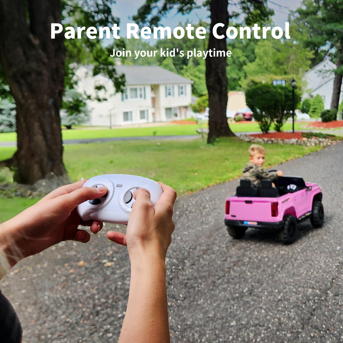 Hikiddo 24V 10Ah Ride on Toy for Big Kids, 4WD 2 Seater Electric SUV Kids Car to Drive w/Remote Control, 4x200W Motors - Pink