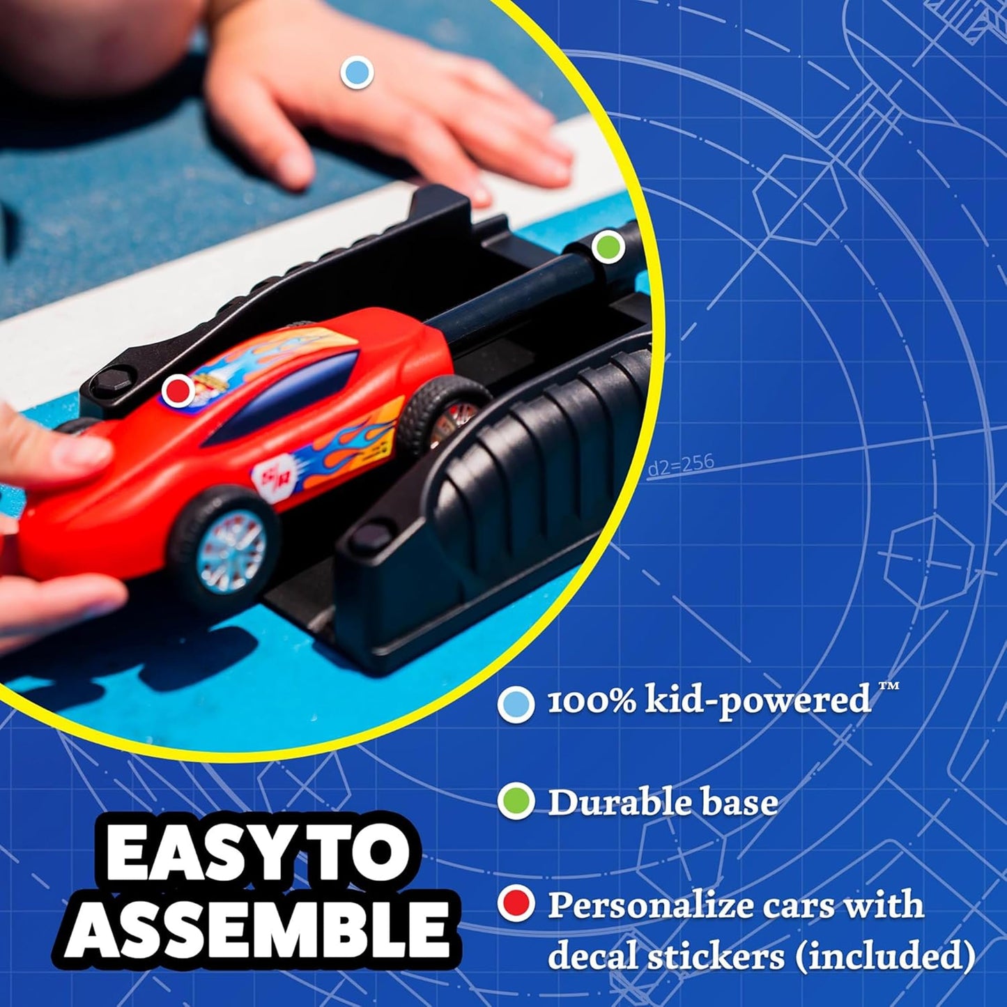 Stomp Racers Air Powered Race Cars by Stomp Rocket, 2 Car Racer Pack - Dueling Stomp Racers Toy Car Launcher - Fun Backyard Outdoor & Indoor Multi-Player Kids Toys Gifts for Boys, Girls & Toddlers