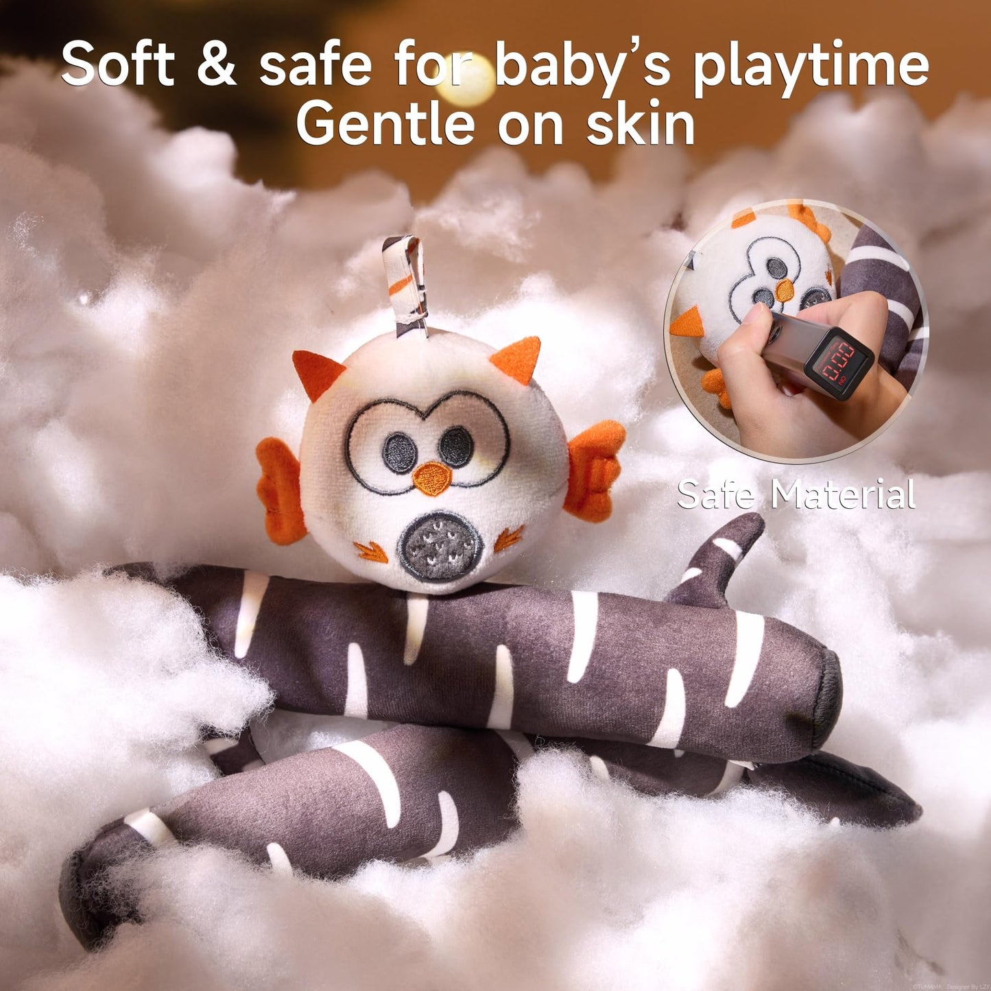 TUMAMA Black and White Baby Crib Stroller Hanging Toys, Cute Plush Animal Baby Crib Mobile Rattle Toy, High Contrast Sensory Baby Toy for 0 3 6 9 to 12 Months