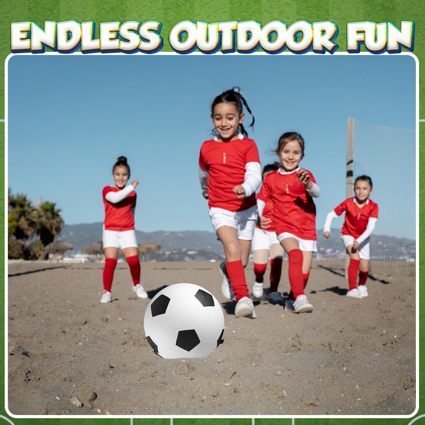 Size 3 Soccer Balls for Toddlers & Kids (4 Pack) - PVC Youth Soccer Balls - Small Beginner Sports & Practice Playground Balls for Backyard, Recess, School, Indoor or Outdoor with Pump